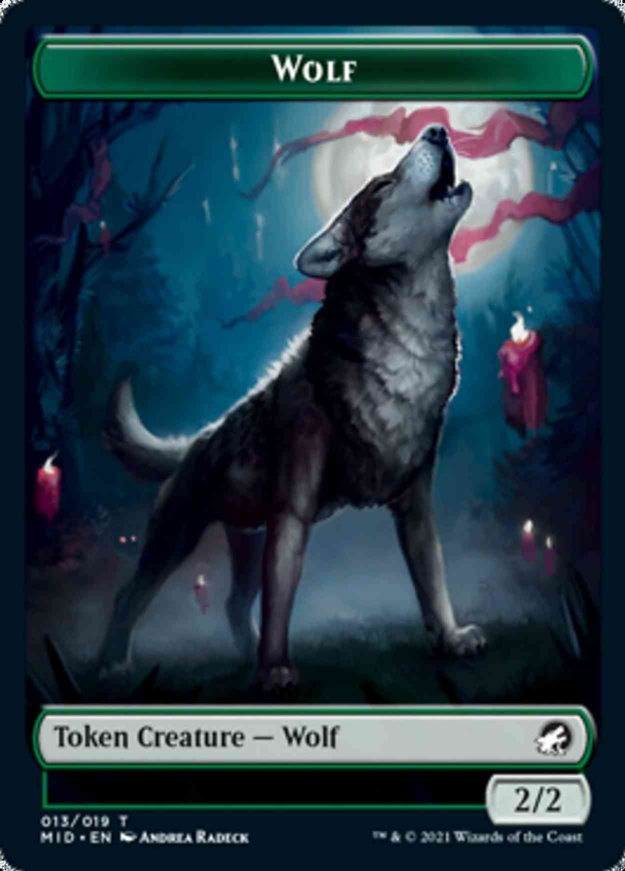 Wolf (013) // Elemental (007) Double-sided Token magic card front