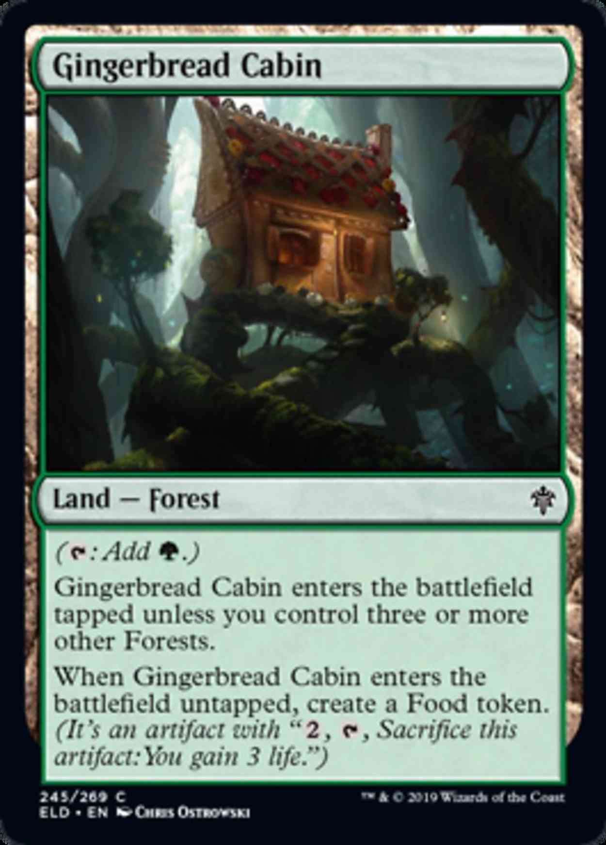 Gingerbread Cabin magic card front