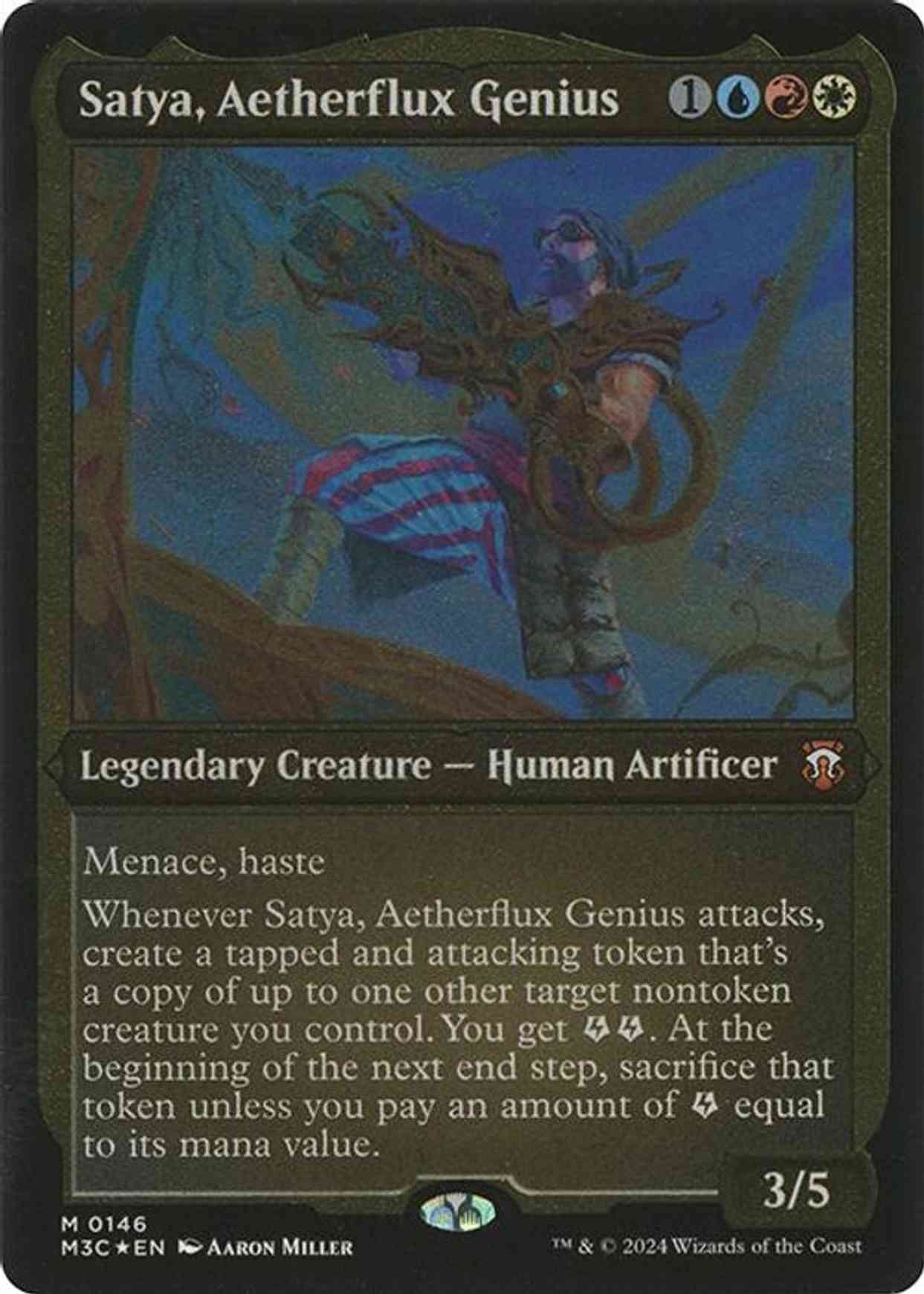 Satya, Aetherflux Genius (Display Commander) - Thick Stock magic card front