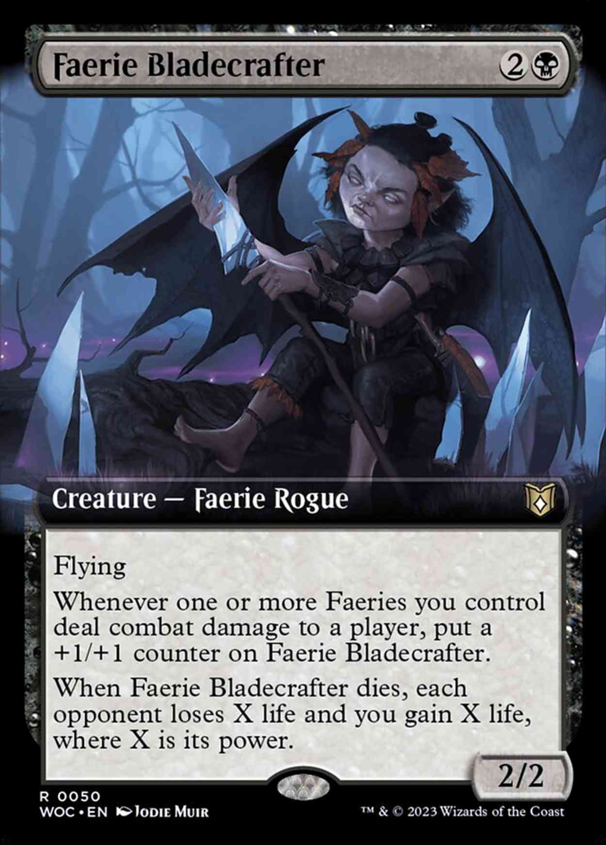 Faerie Bladecrafter (Extended Art) magic card front