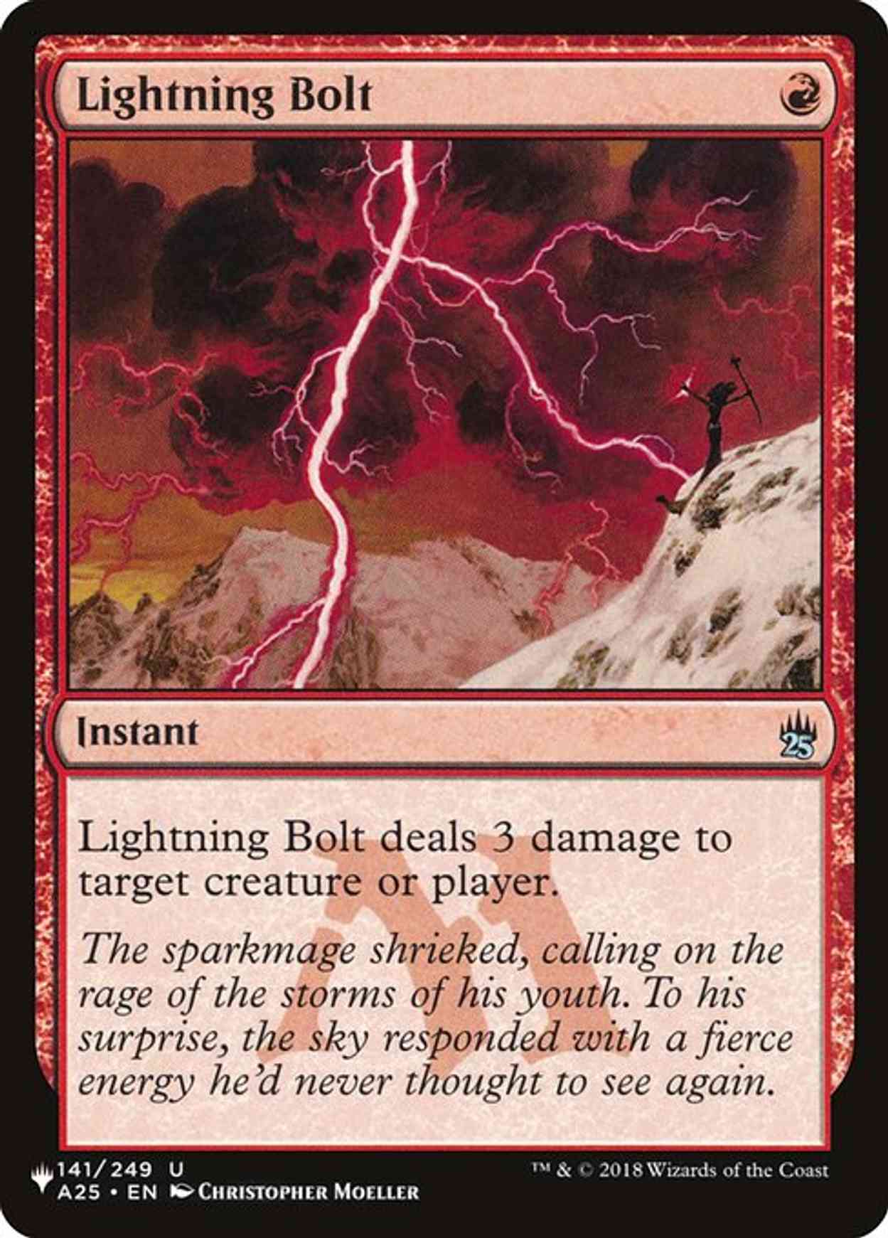 Lightning Bolt (A25) magic card front