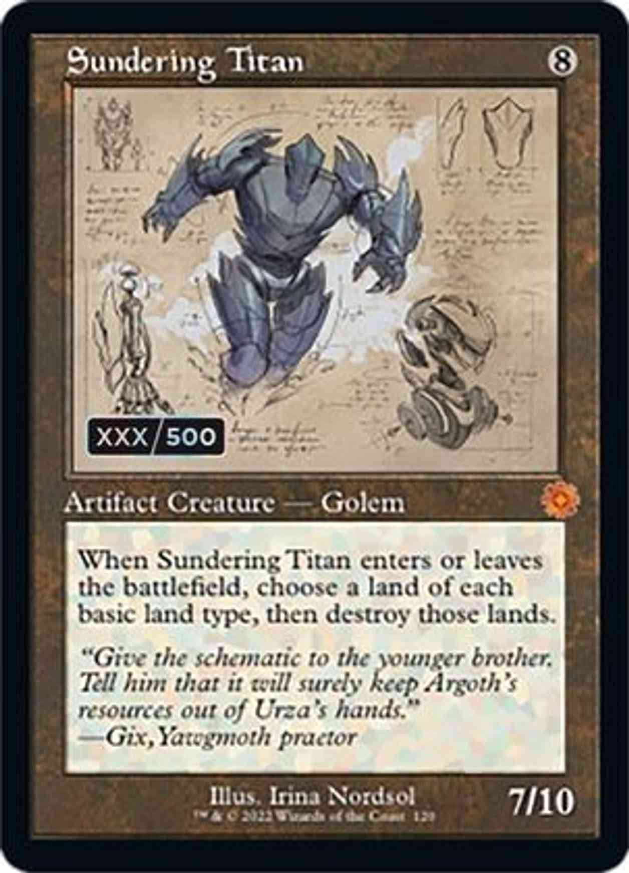 Sundering Titan (Schematic) (Serial Numbered) magic card front