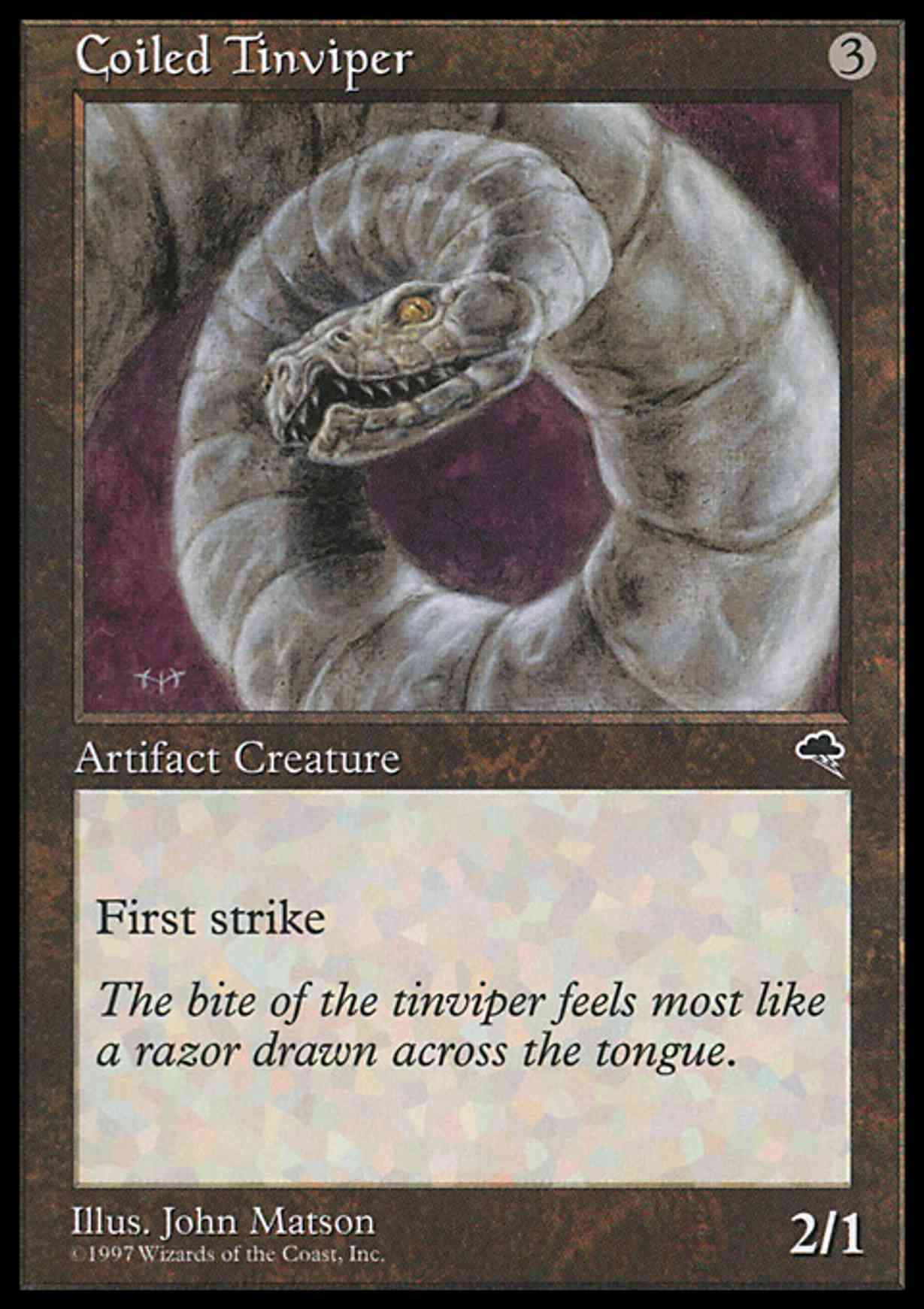 Coiled Tinviper magic card front