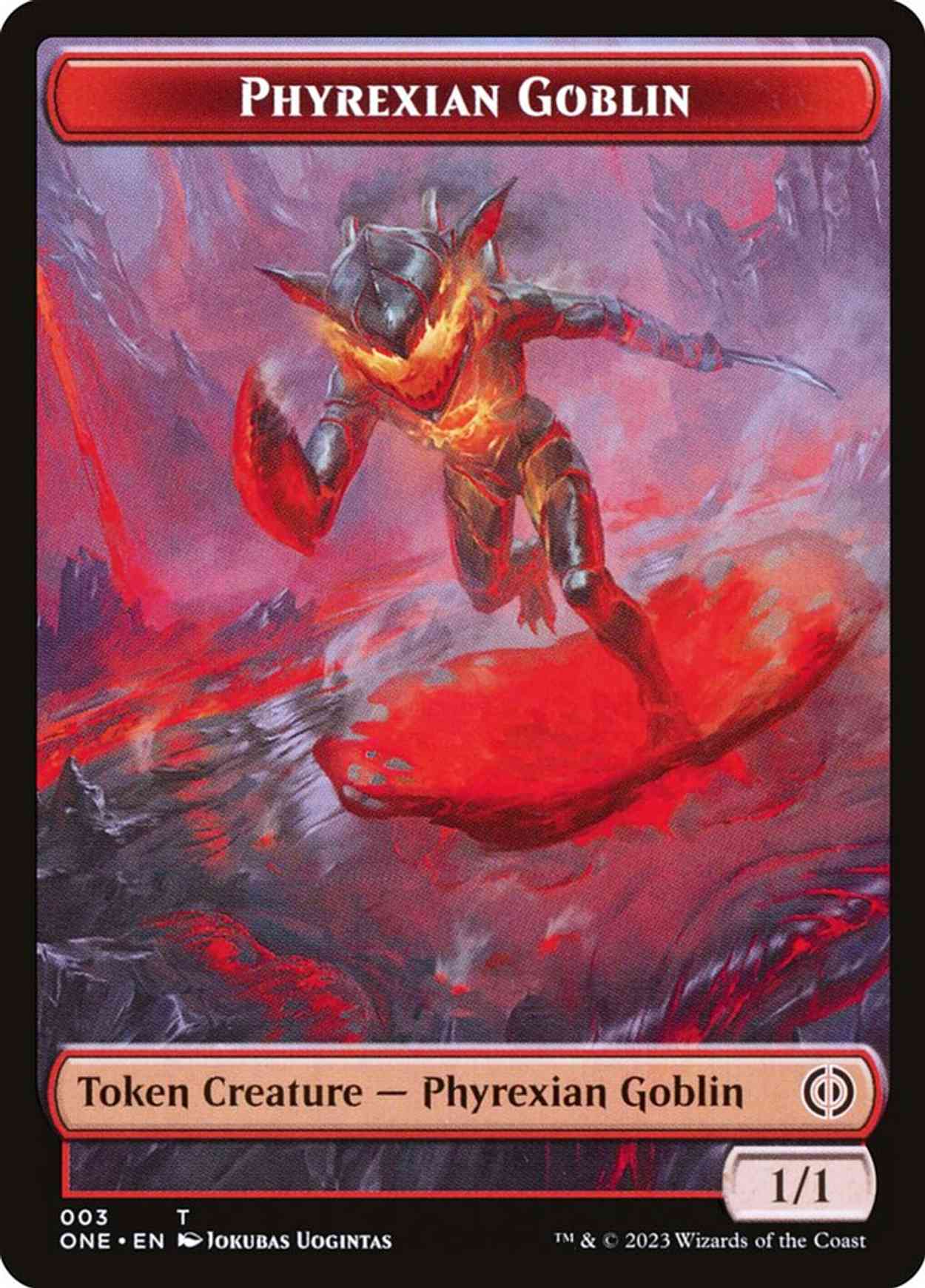 Phyrexian Goblin // The Hollow Sentinel Double-Sided Token magic card front
