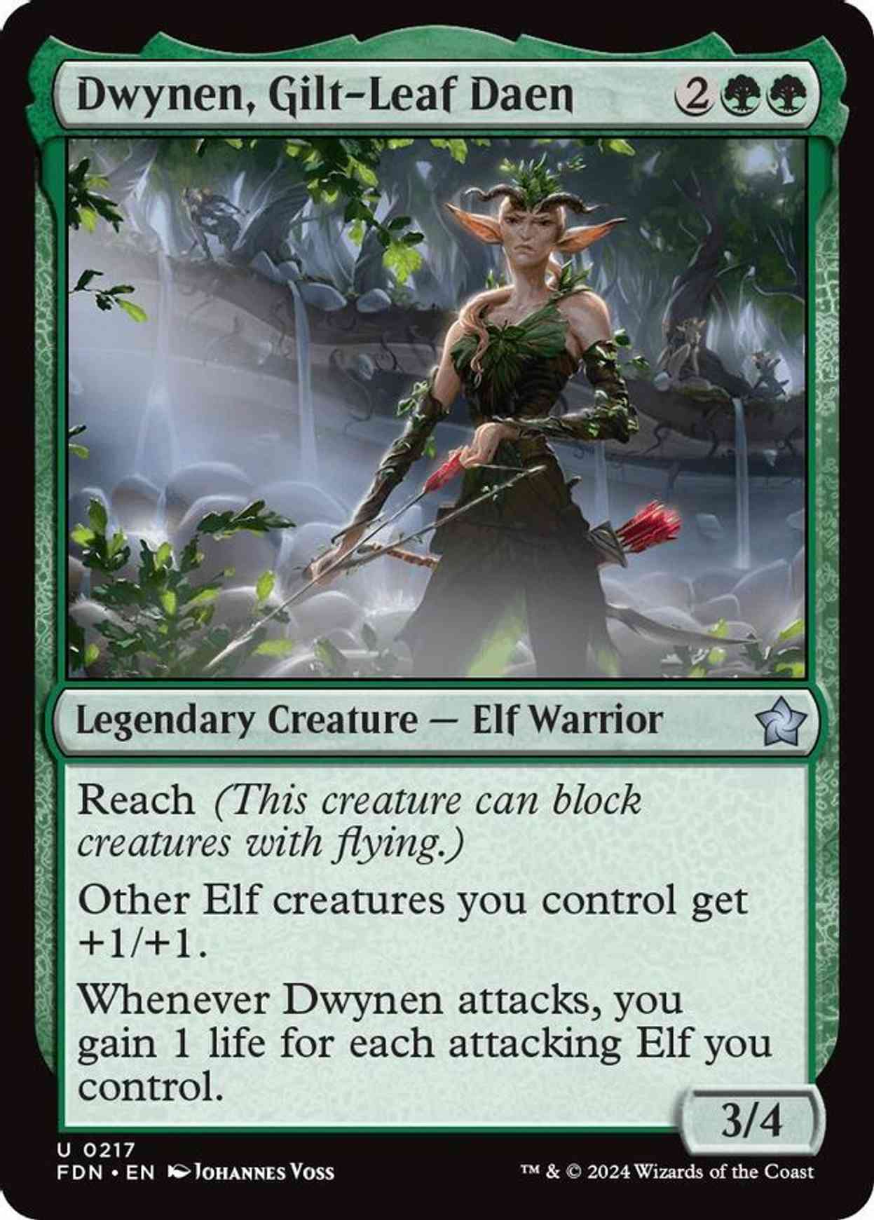 Dwynen, Gilt-Leaf Daen magic card front