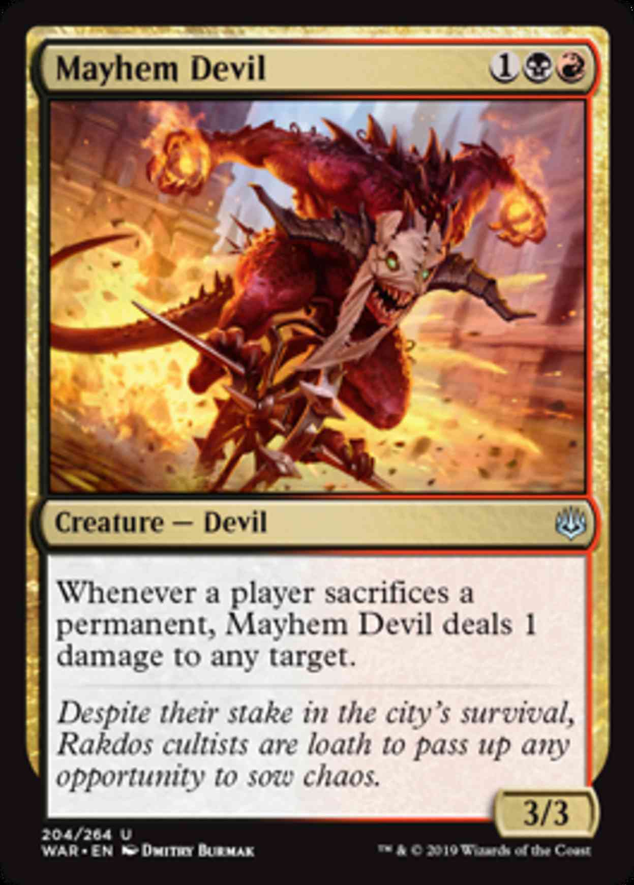 Mayhem Devil magic card front