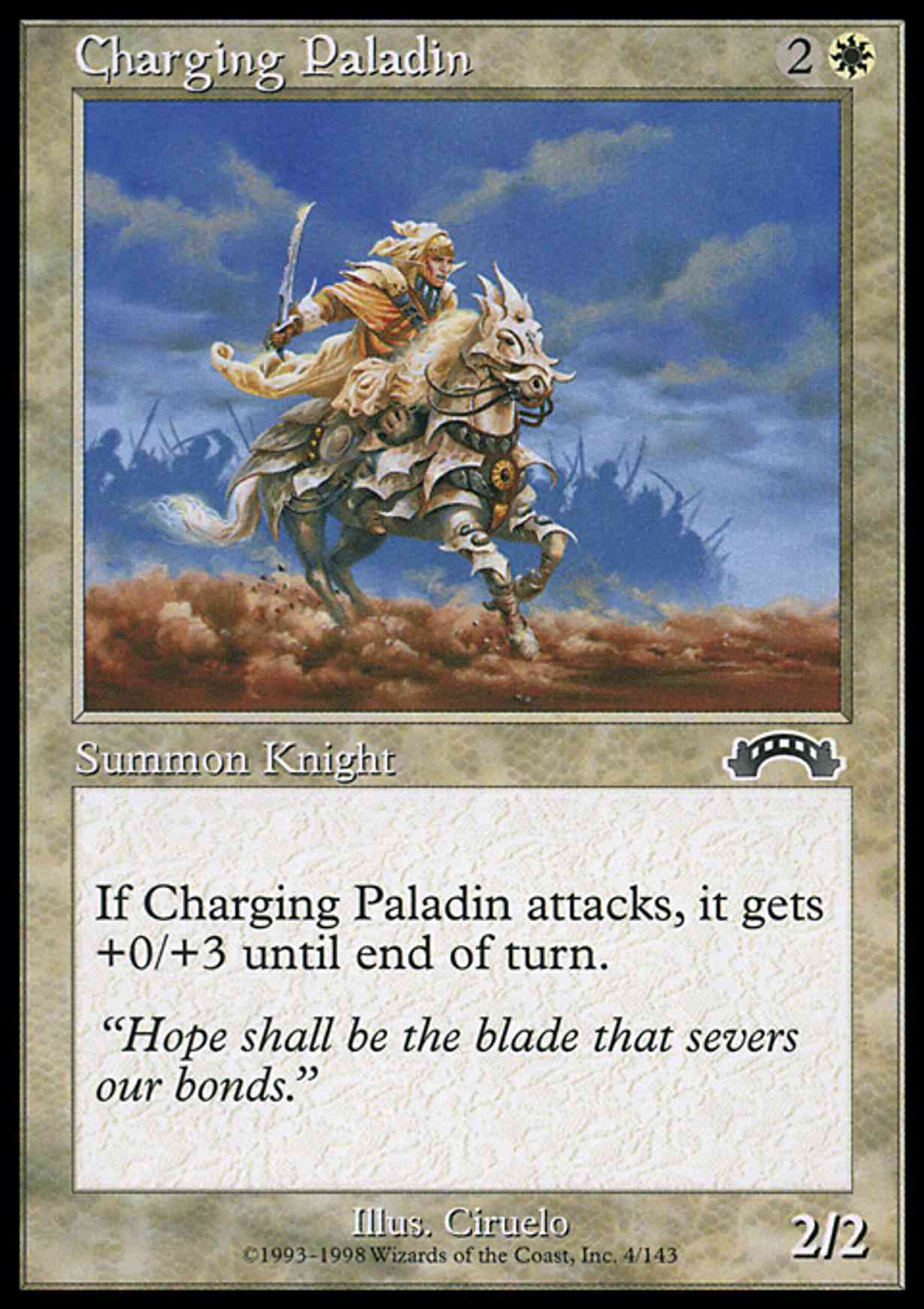 Charging Paladin magic card front