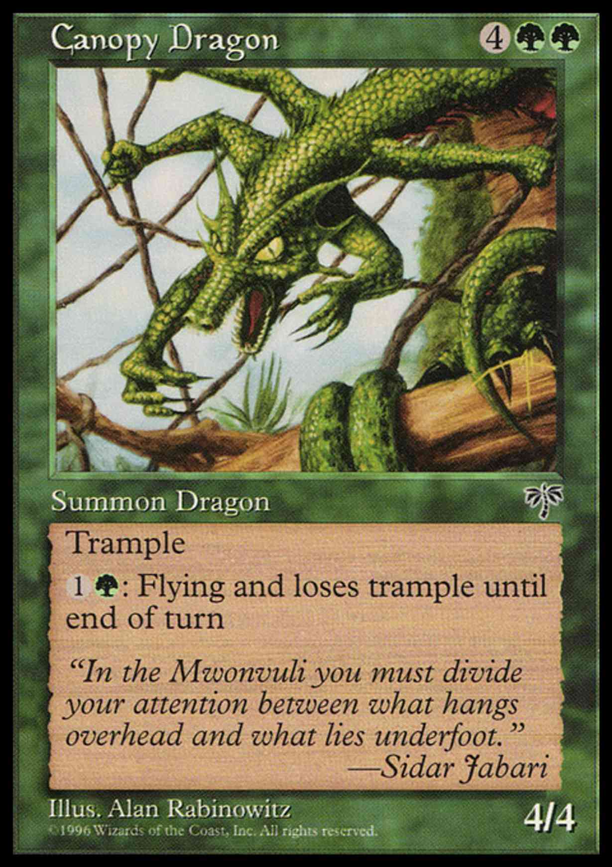 Canopy Dragon magic card front