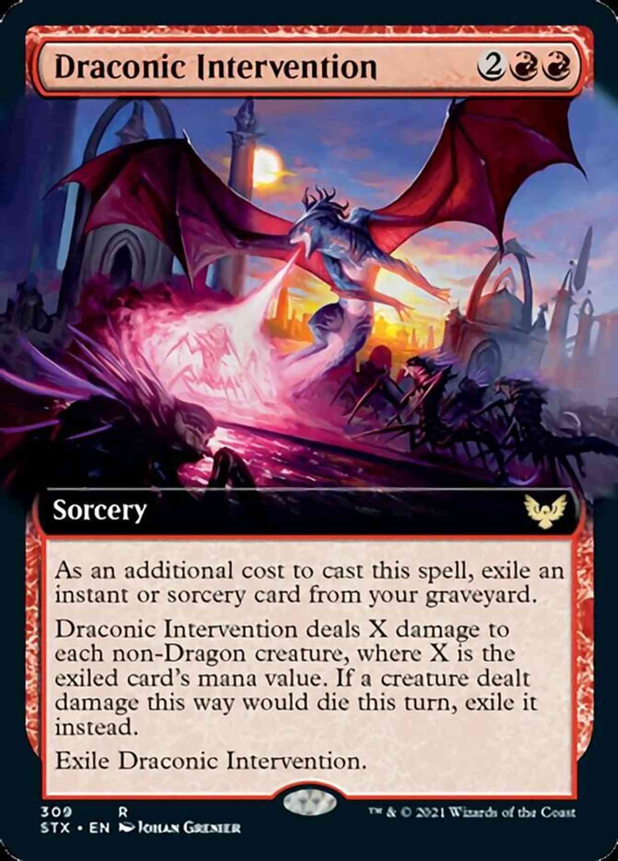 Draconic Intervention (Extended Art) magic card front