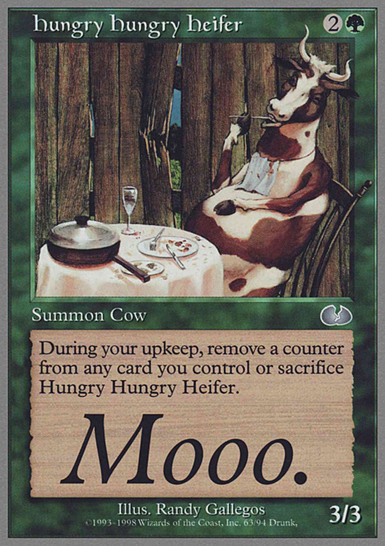 Hungry Hungry Heifer magic card front