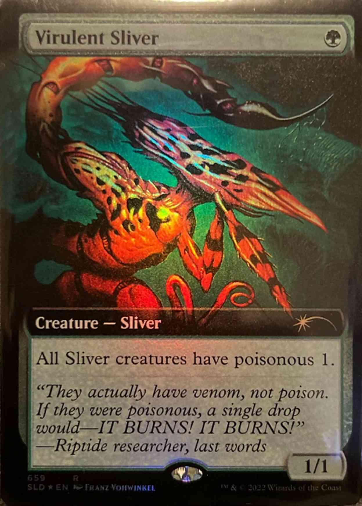 Virulent Sliver (Extended Art) magic card front