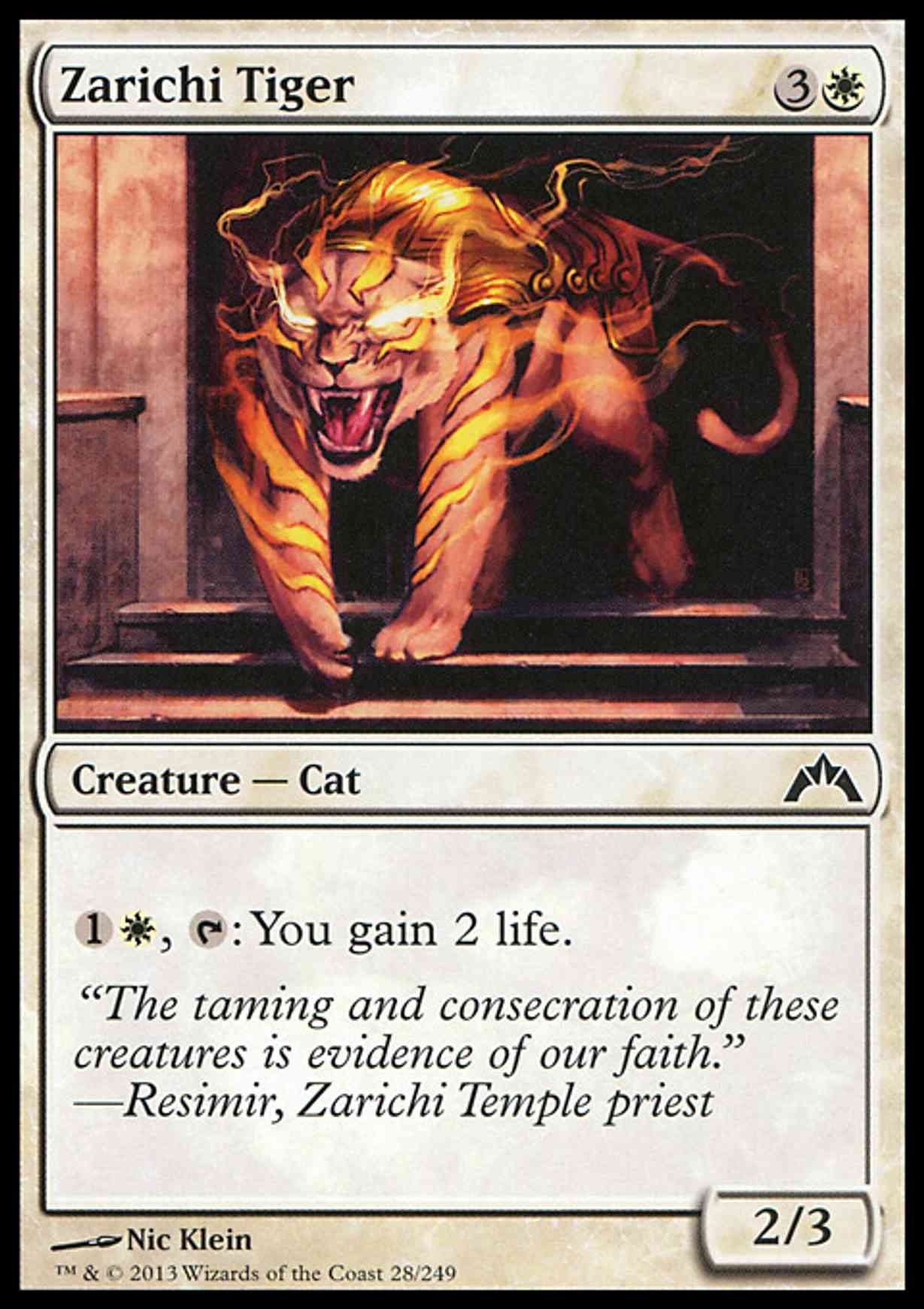 Zarichi Tiger magic card front