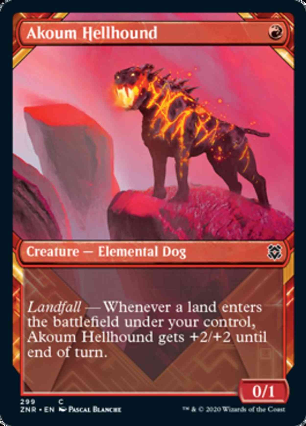 Akoum Hellhound (Showcase) magic card front