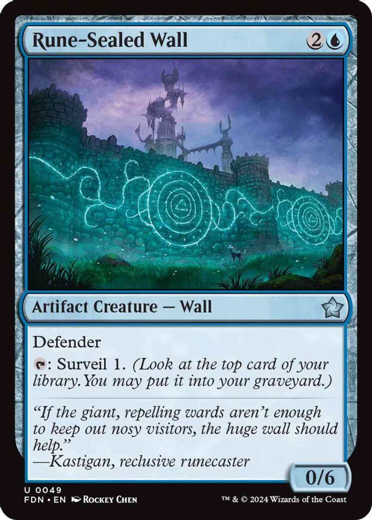 Rune-Sealed Wall magic card front
