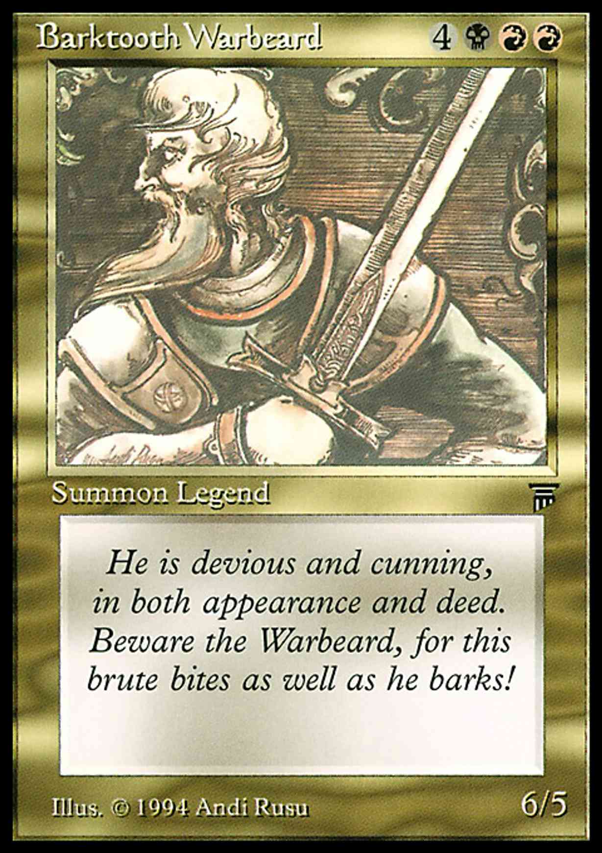 Barktooth Warbeard magic card front