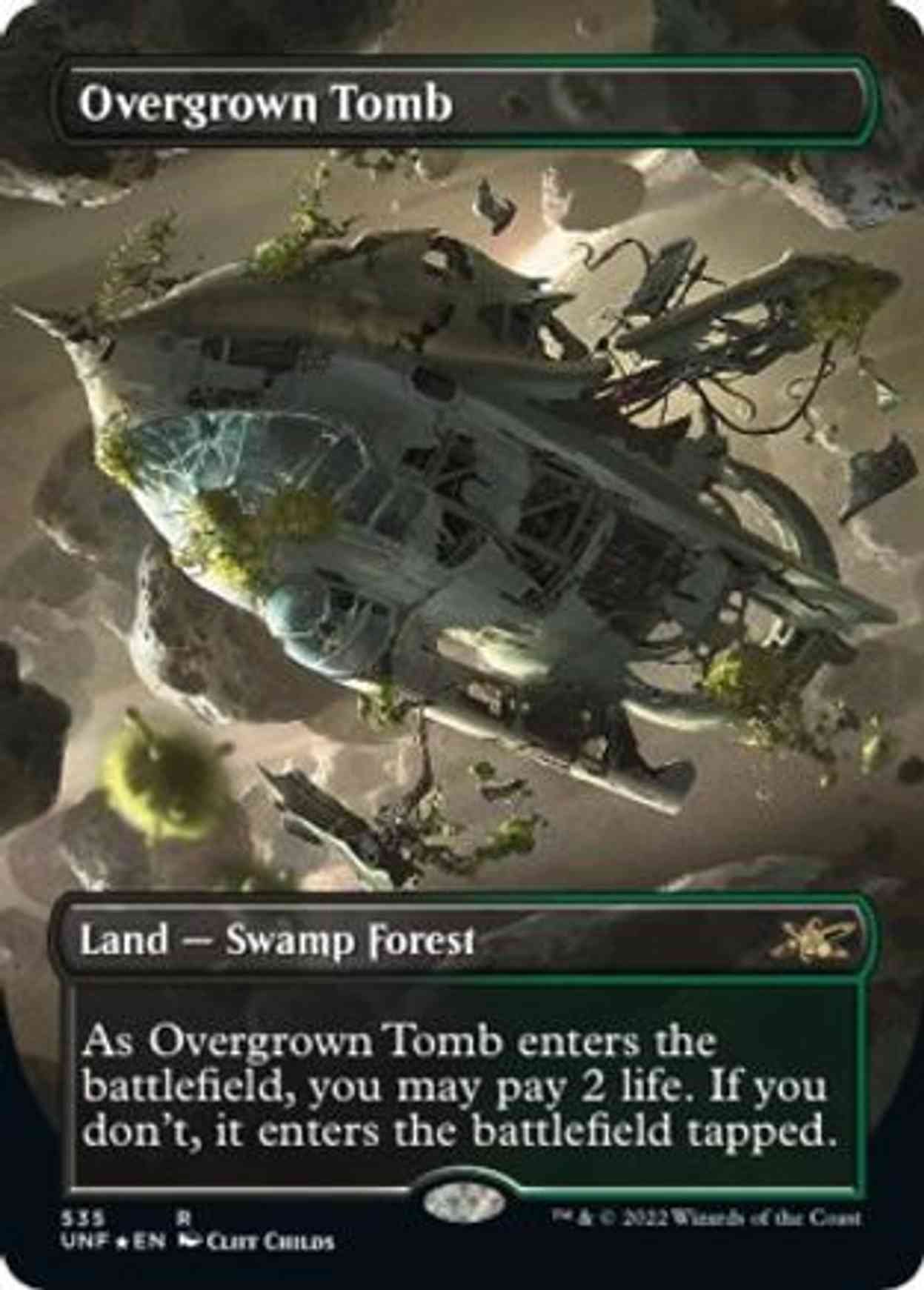 Overgrown Tomb (Borderless) (Galaxy Foil) magic card front
