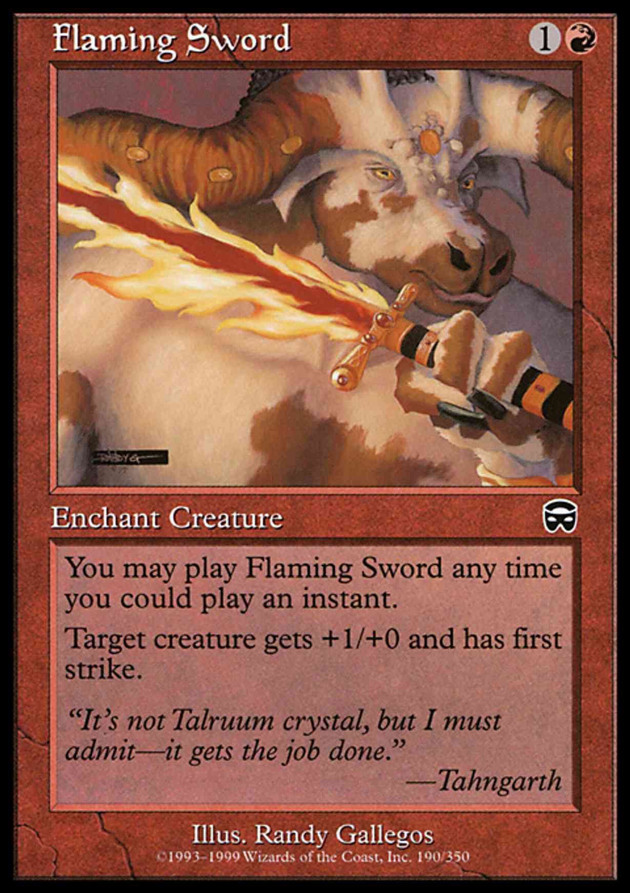Flaming Sword magic card front