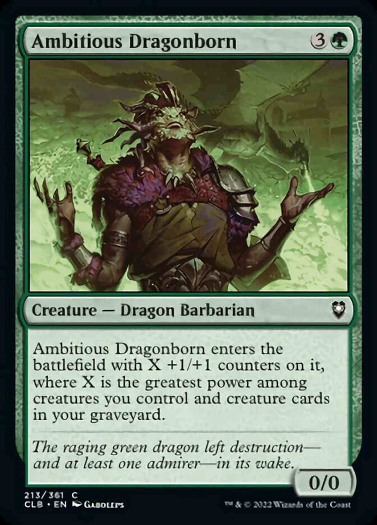 Ambitious Dragonborn magic card front