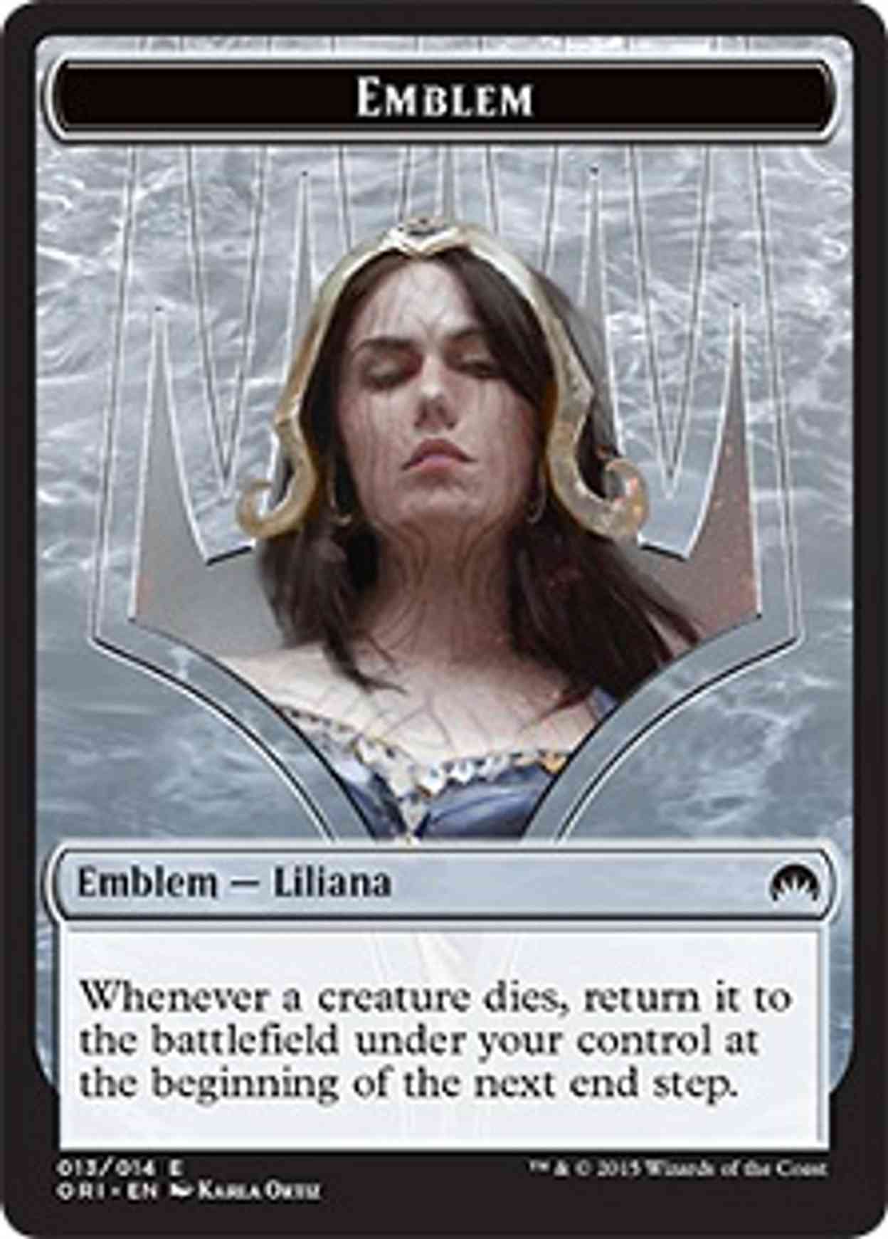 Emblem - Liliana, Defiant Necromancer magic card front