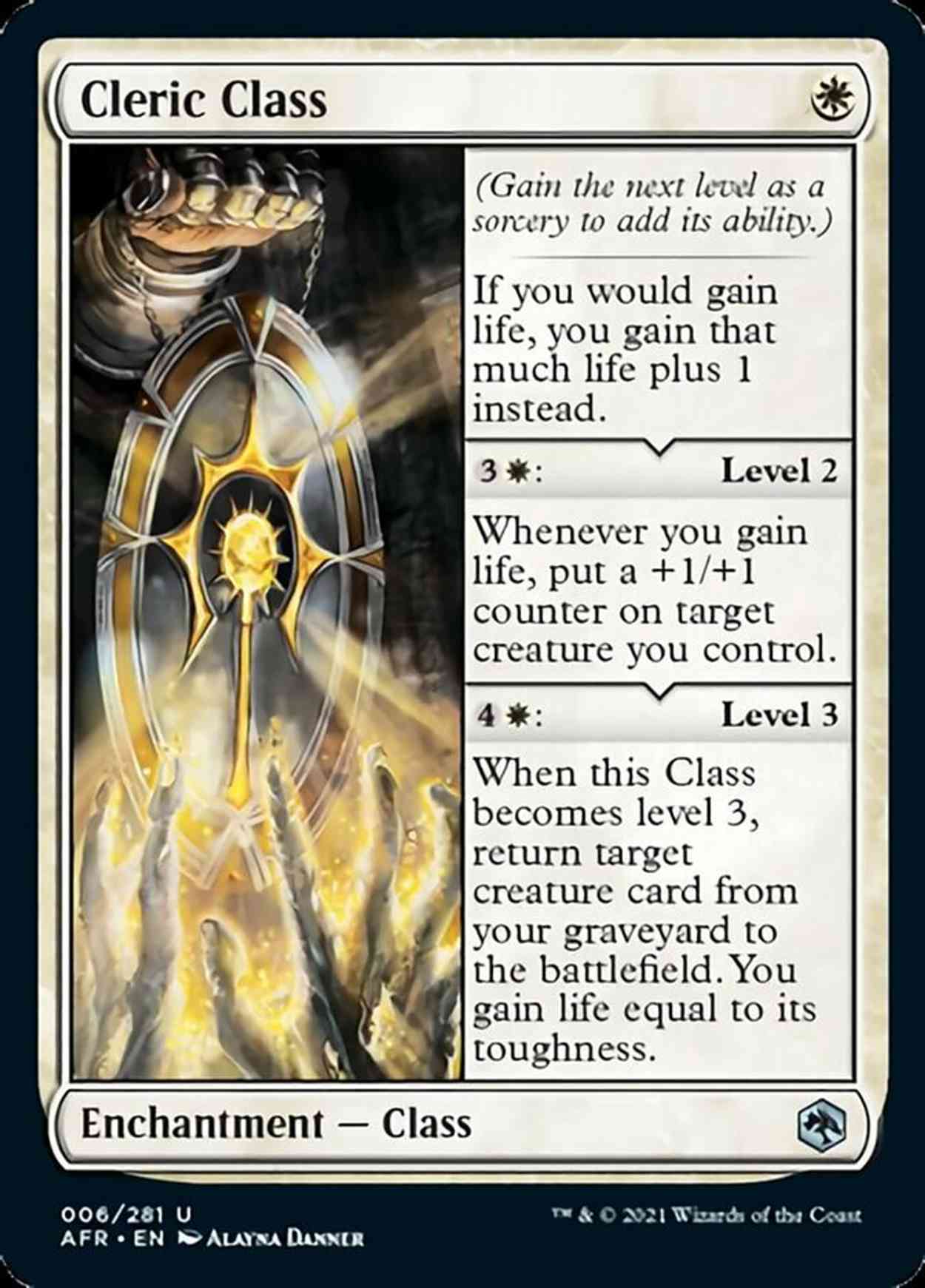 Cleric Class magic card front