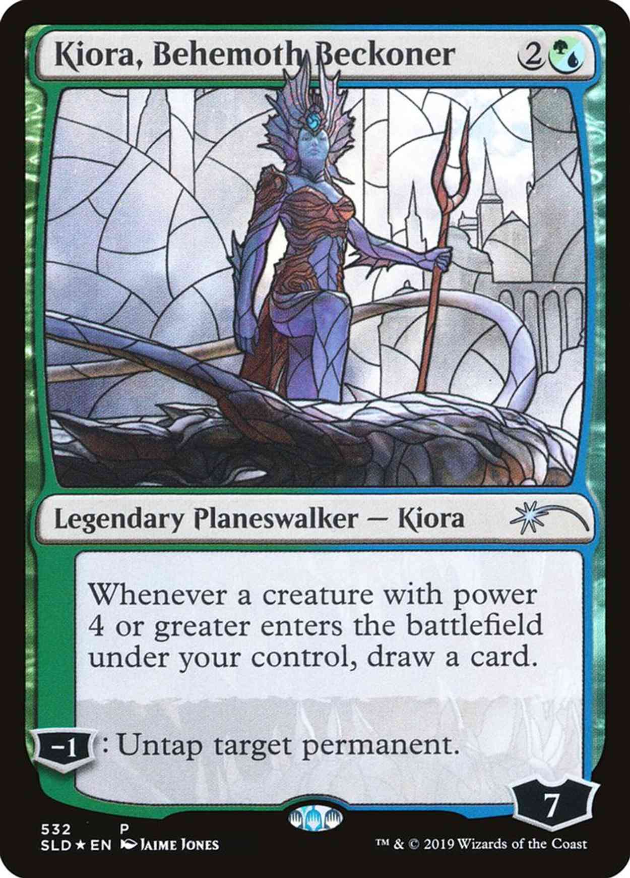 Kiora, Behemoth Beckoner (Stained Glass) Price from mtg Secret Lair
