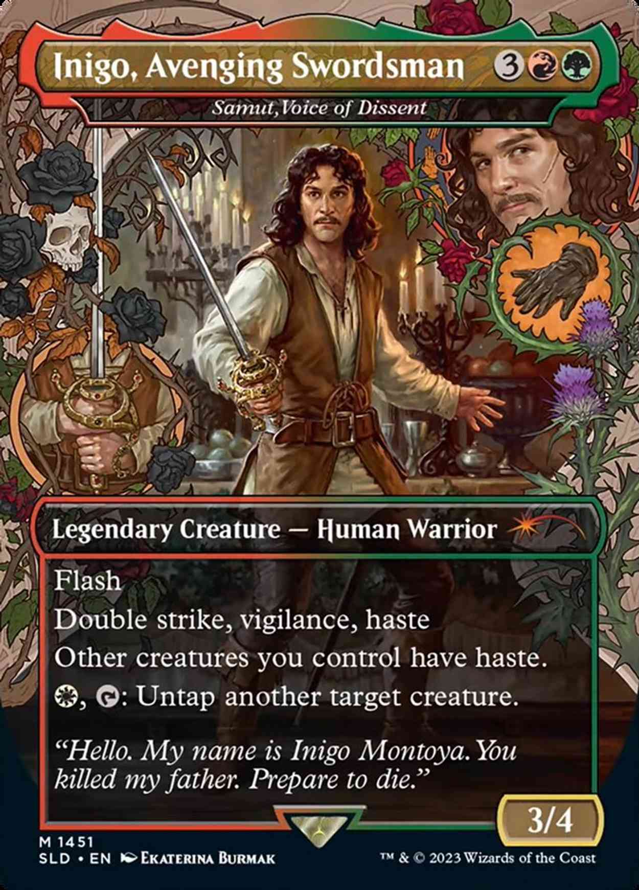 Inigo, Avenging Swordsman - Samut, Voice of Dissent magic card front