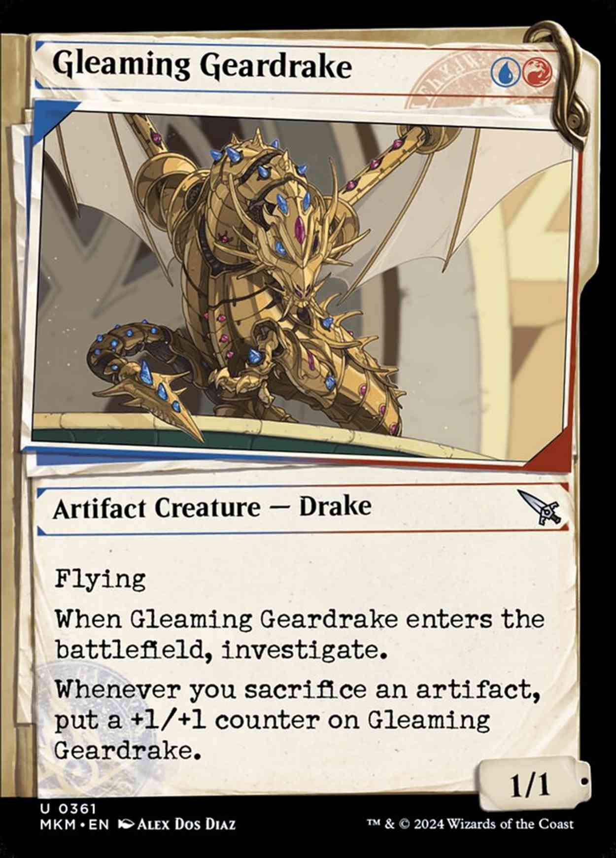 Gleaming Geardrake (Showcase) magic card front