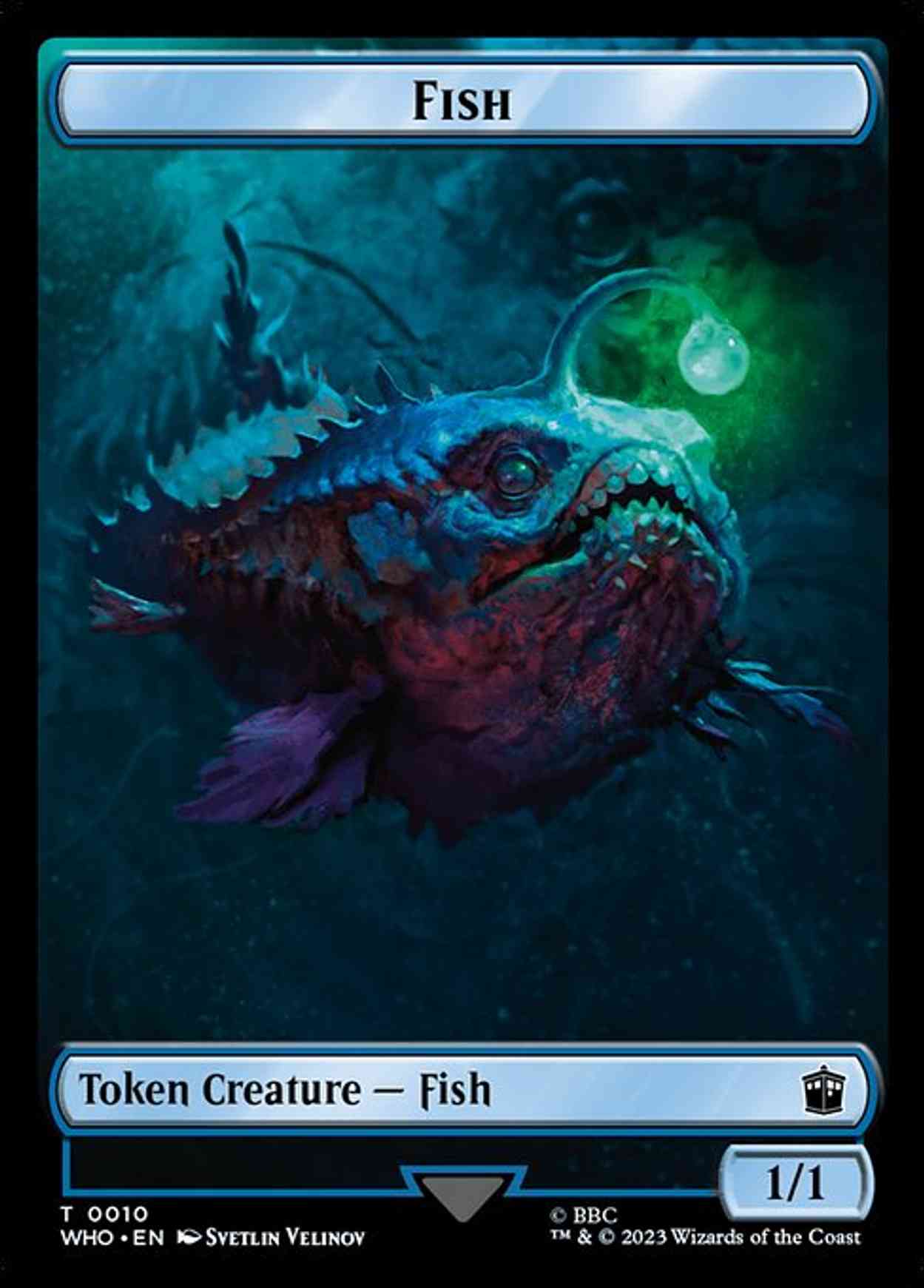 Fish // Mark of the Rani Double-Sided Token (Surge Foil) magic card front
