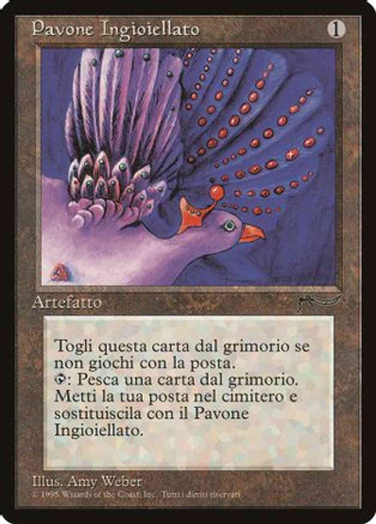 Jeweled Bird (Italian) - "Pavone Ingioiellato" magic card front