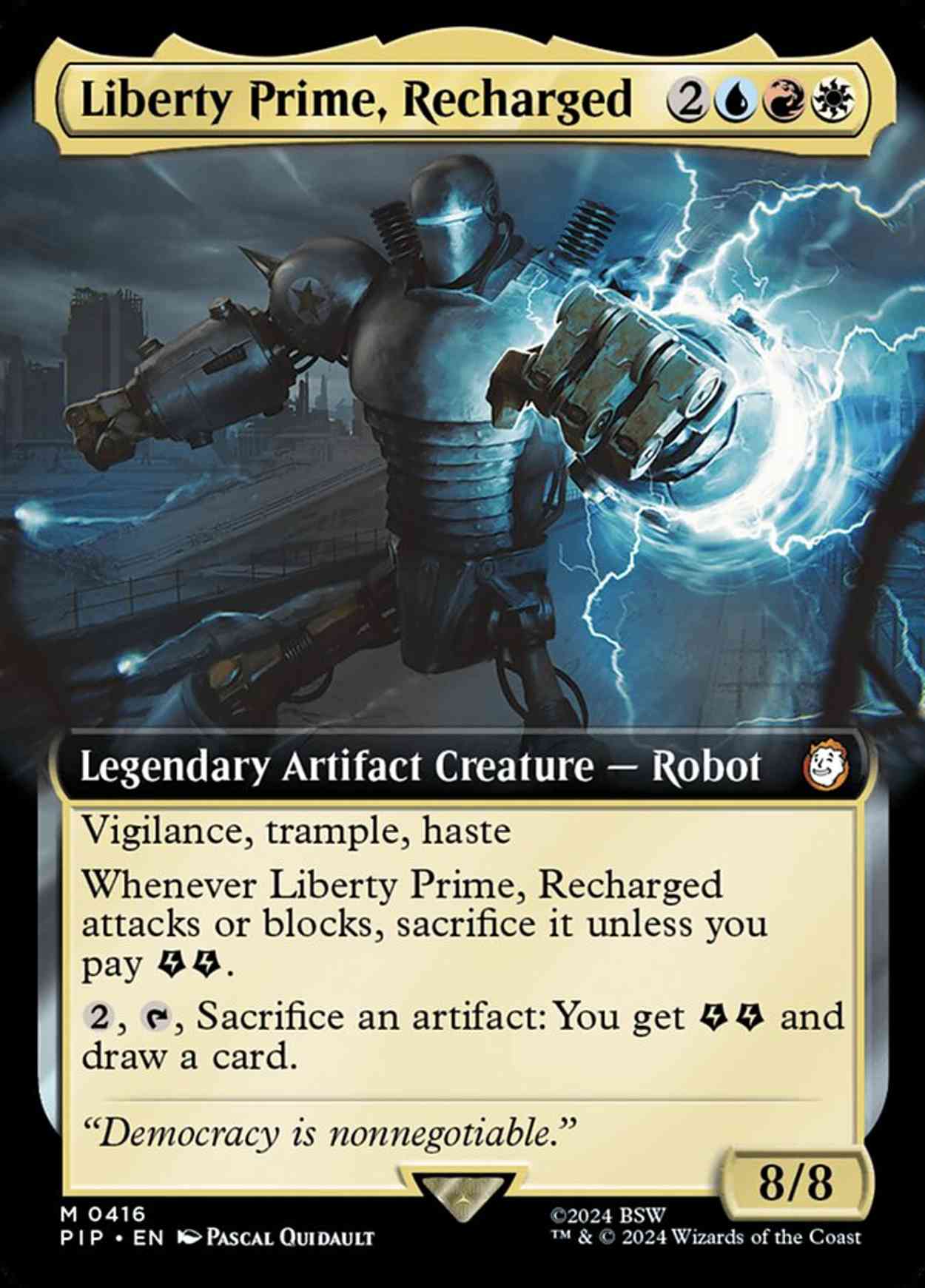 Liberty Prime, Recharged (Extended Art) magic card front