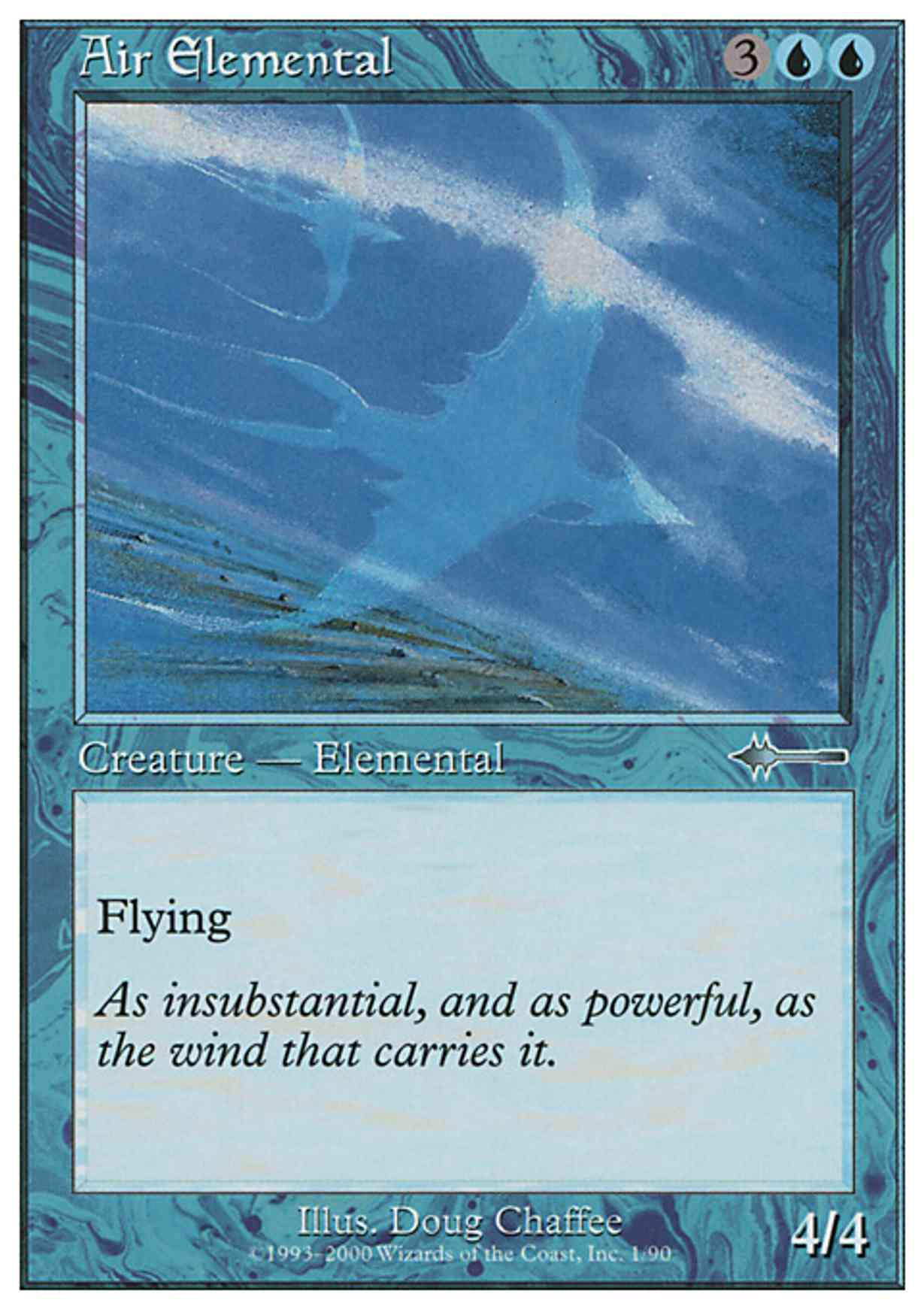 Air Elemental magic card front