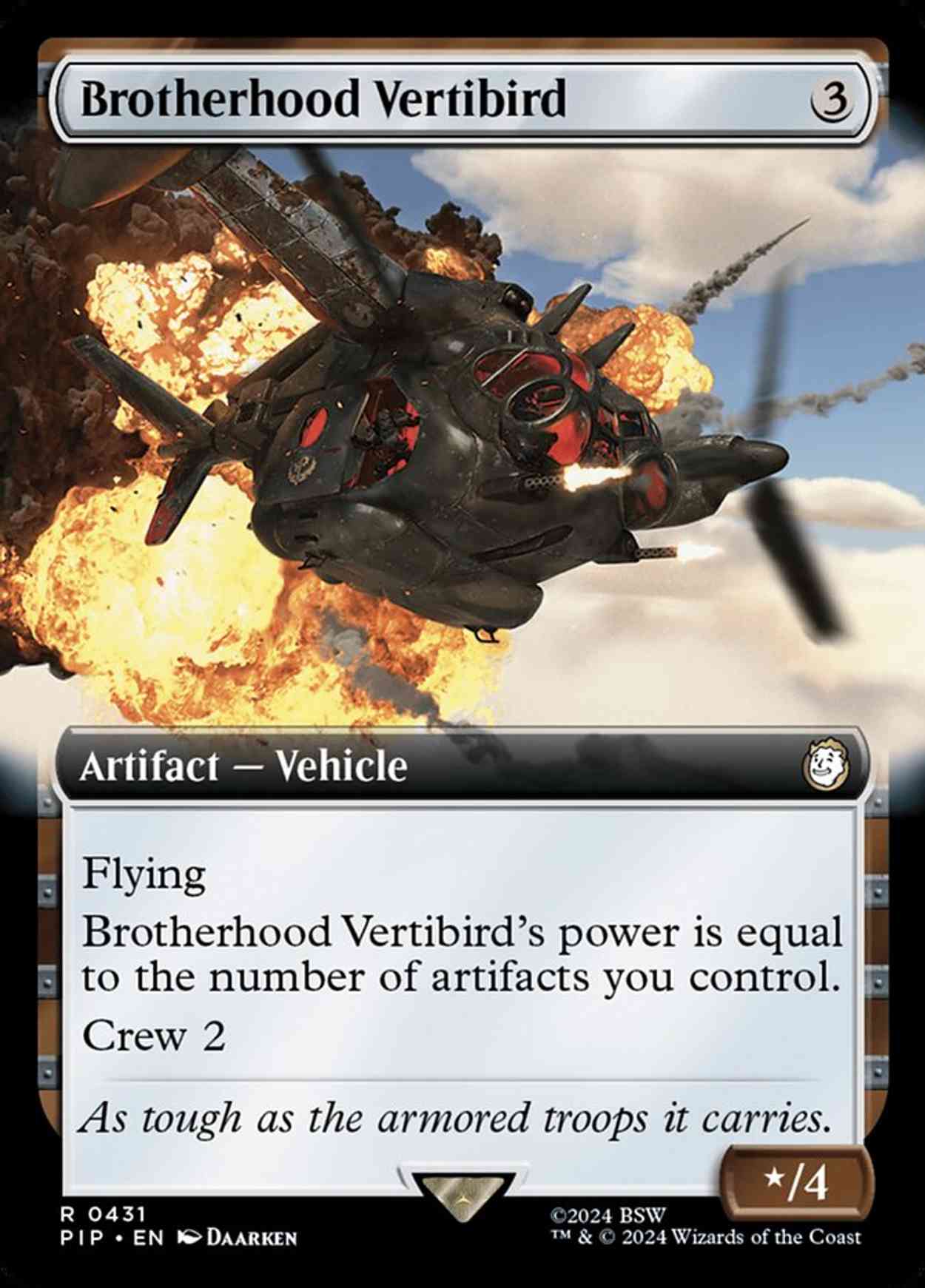 Brotherhood Vertibird (Extended Art) magic card front