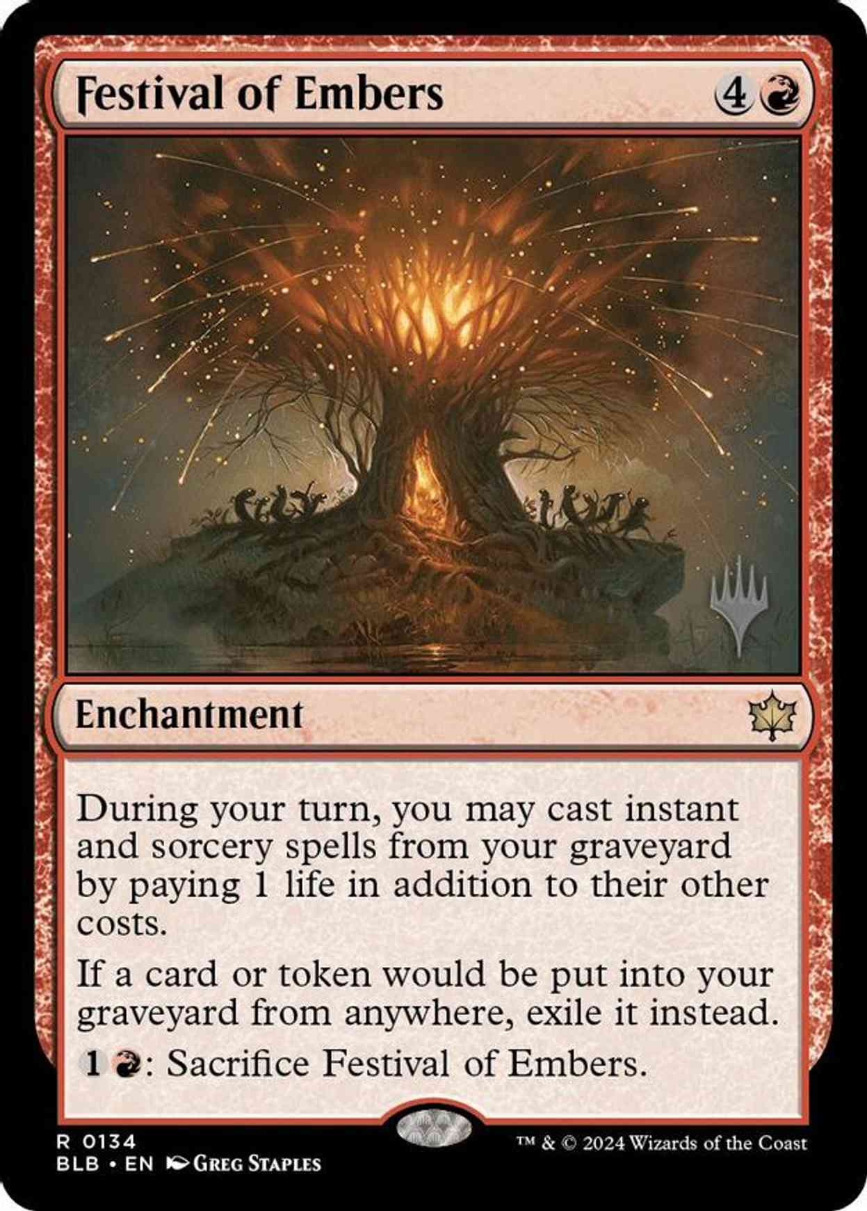 Festival of Embers magic card front