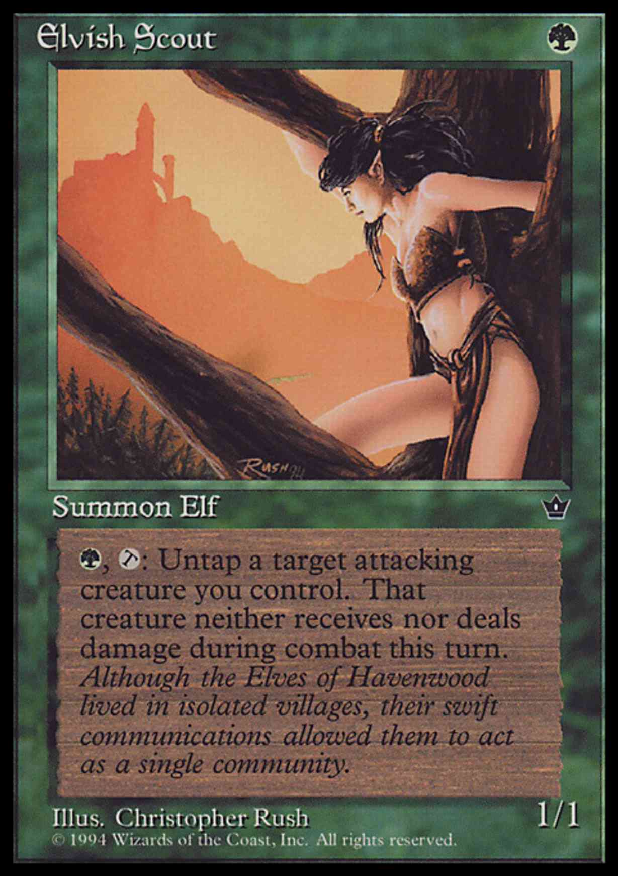 Elvish Scout (Rush) magic card front