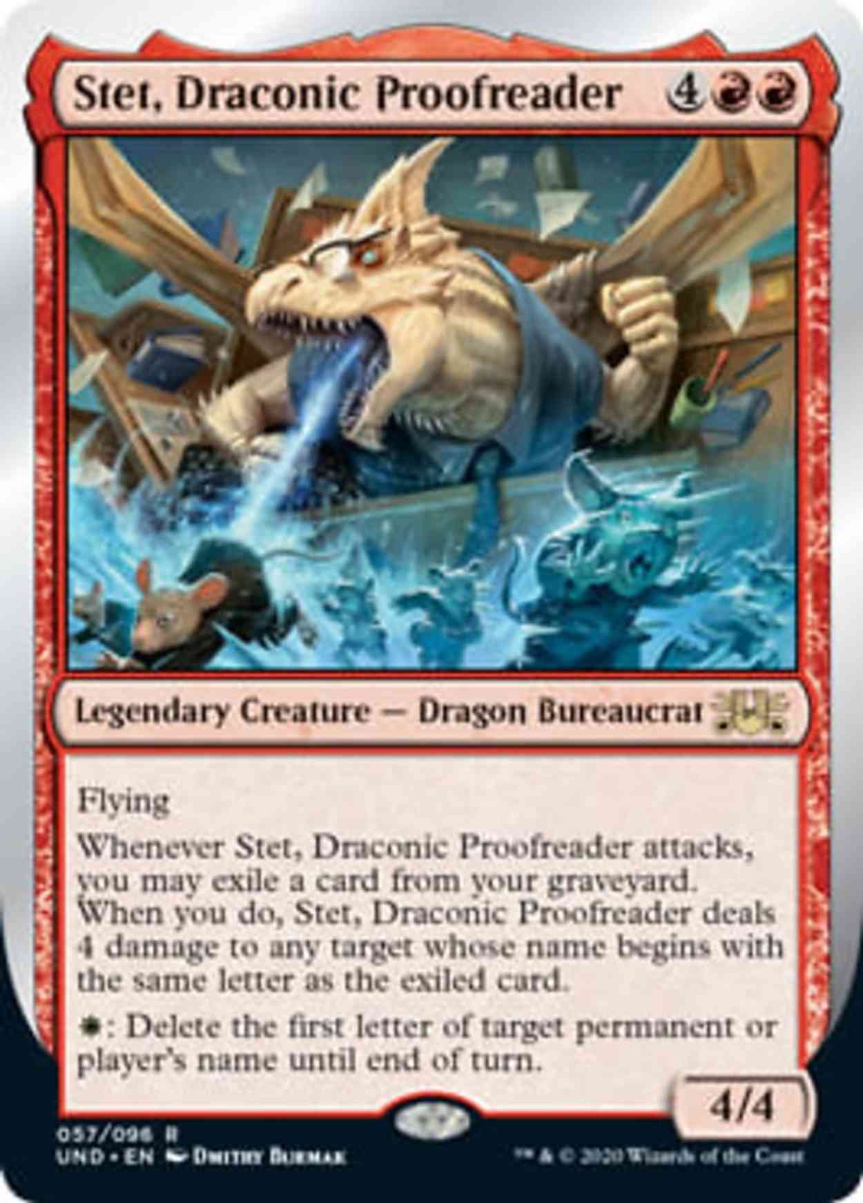 Stet, Draconic Proofreader magic card front