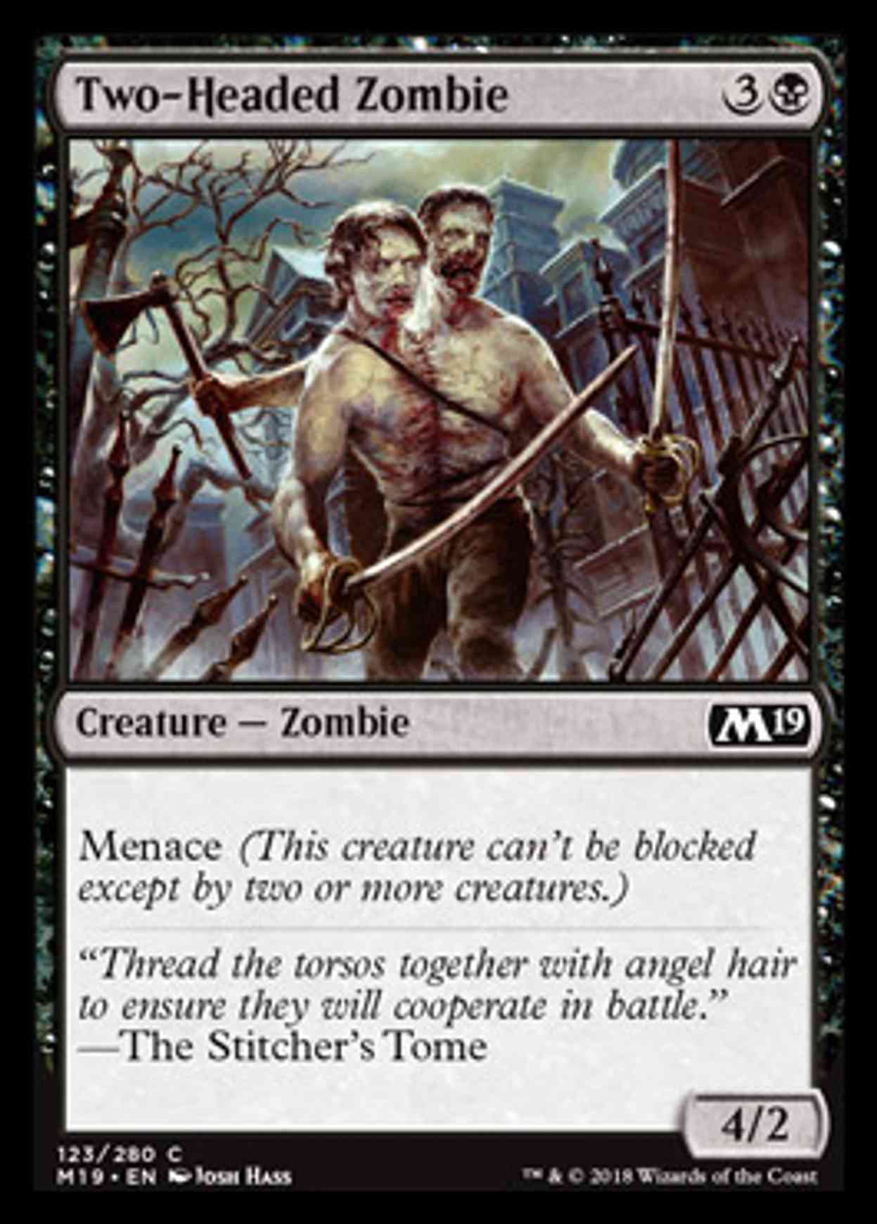 Two-Headed Zombie magic card front
