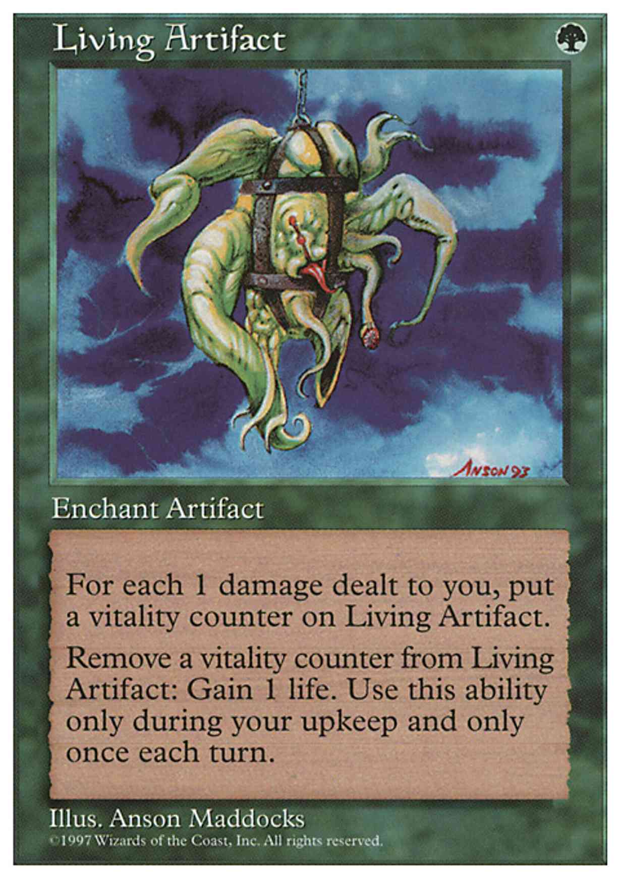 Living Artifact magic card front