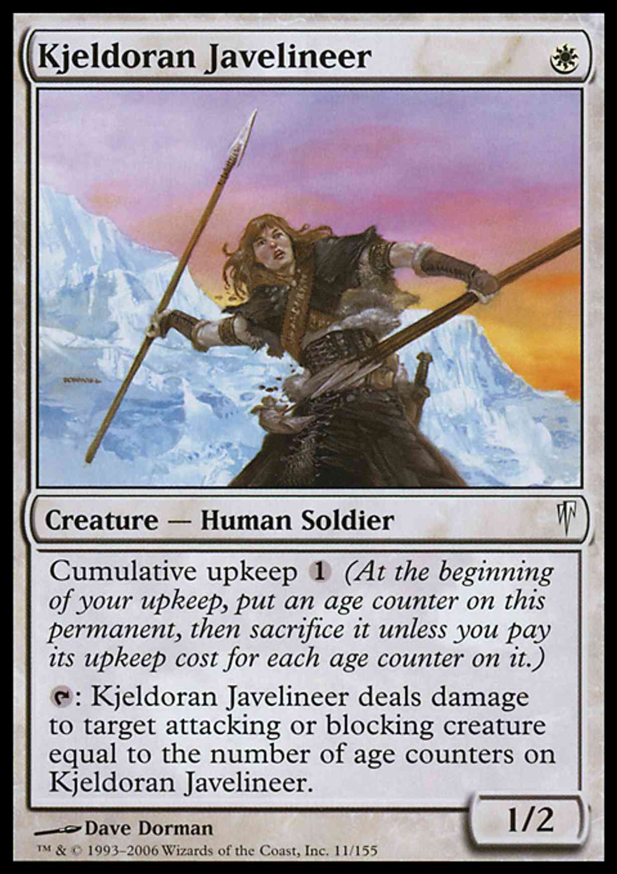 Kjeldoran Javelineer magic card front