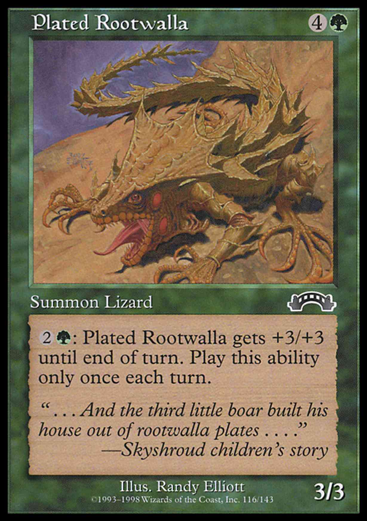 Plated Rootwalla magic card front