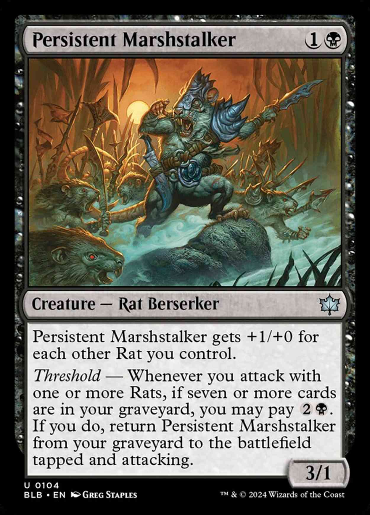 Persistent Marshstalker magic card front