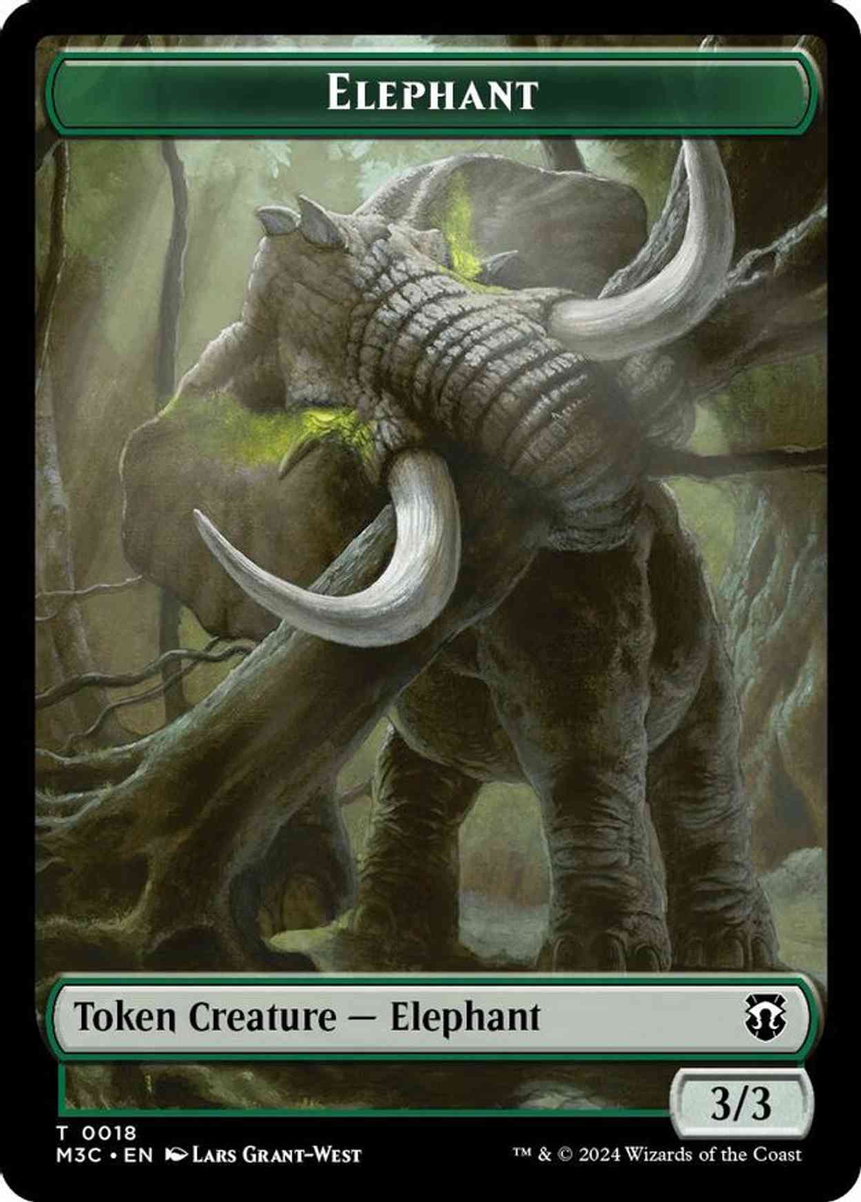 Elephant // Zombie Double-Sided Token magic card front