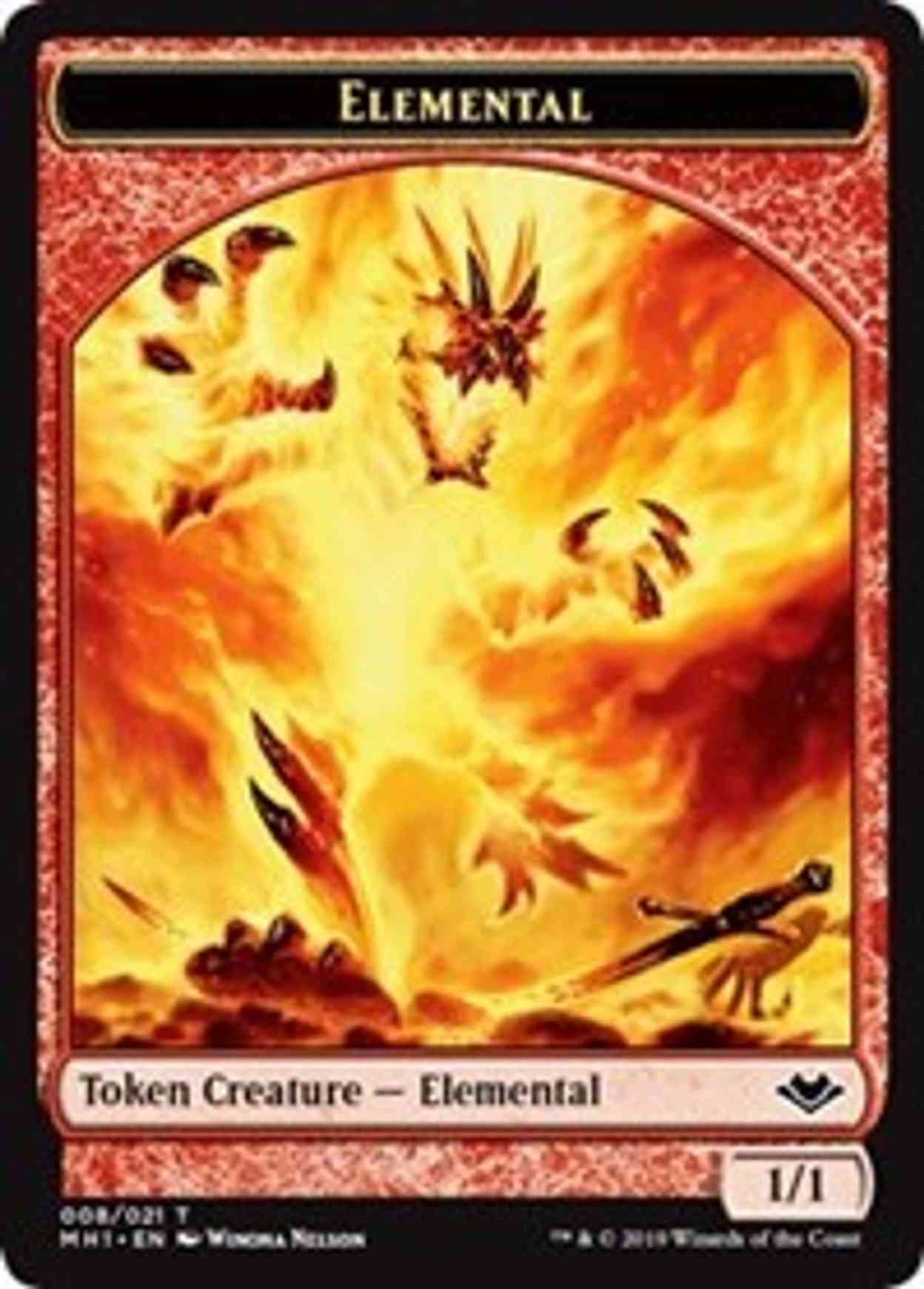 Elemental (008) // Rhino (013) Double-sided Token magic card front