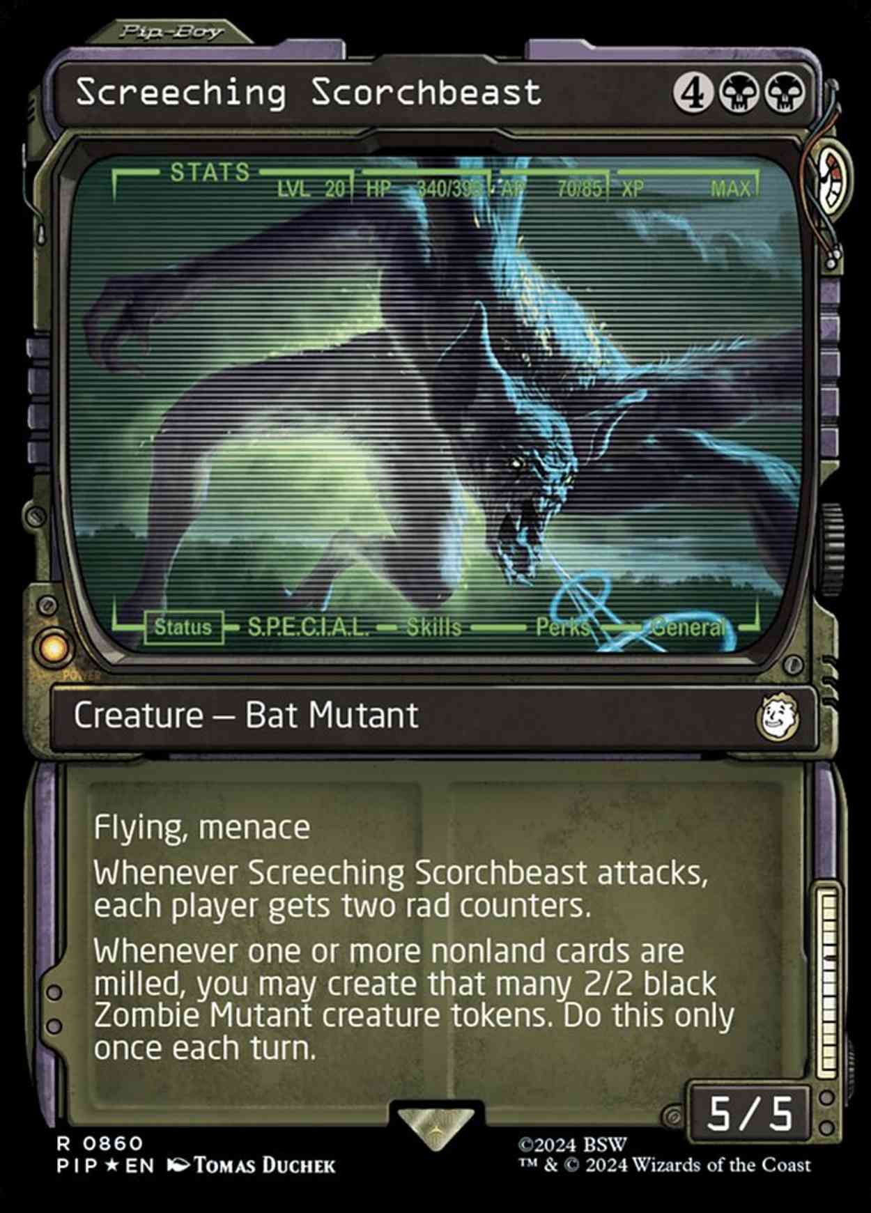 Screeching Scorchbeast (Showcase) (Surge Foil) magic card front