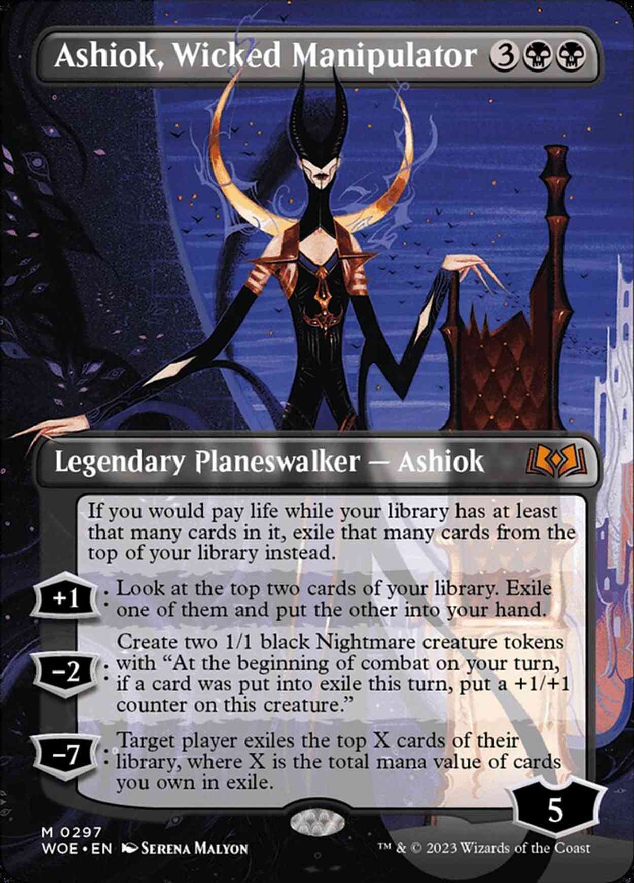 Ashiok, Wicked Manipulator (Borderless) Price from mtg Wilds of Eldraine