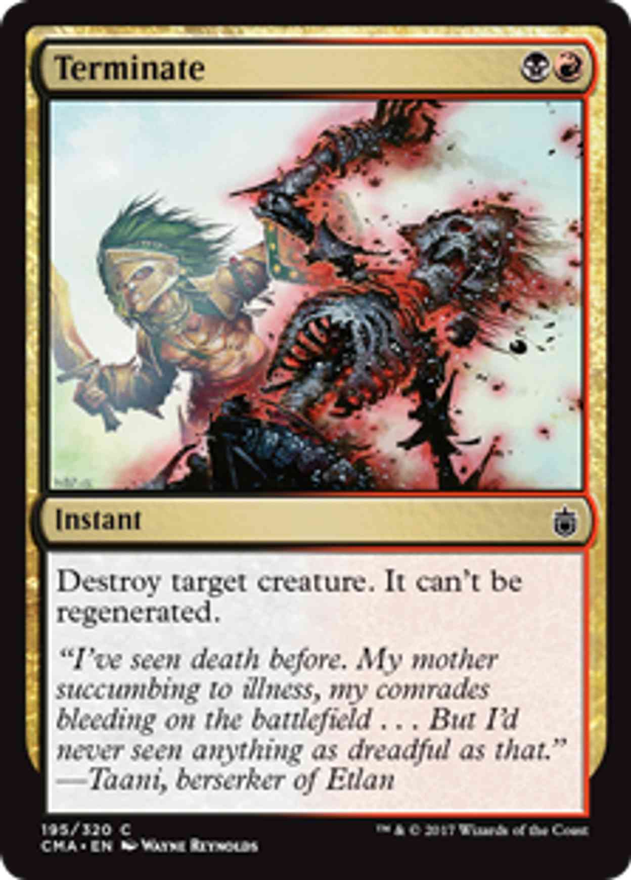 Terminate magic card front