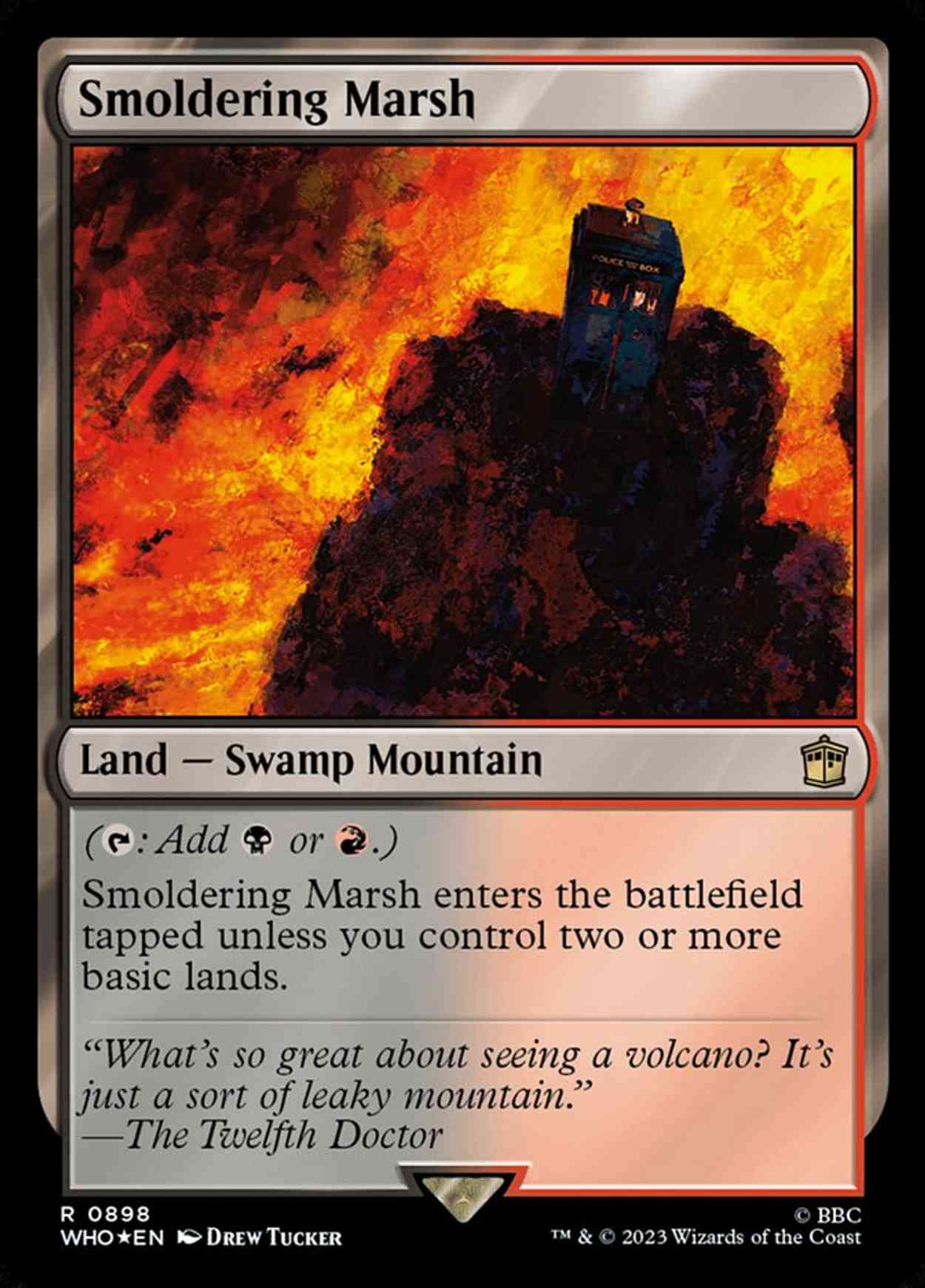 Smoldering Marsh (Surge Foil) magic card front