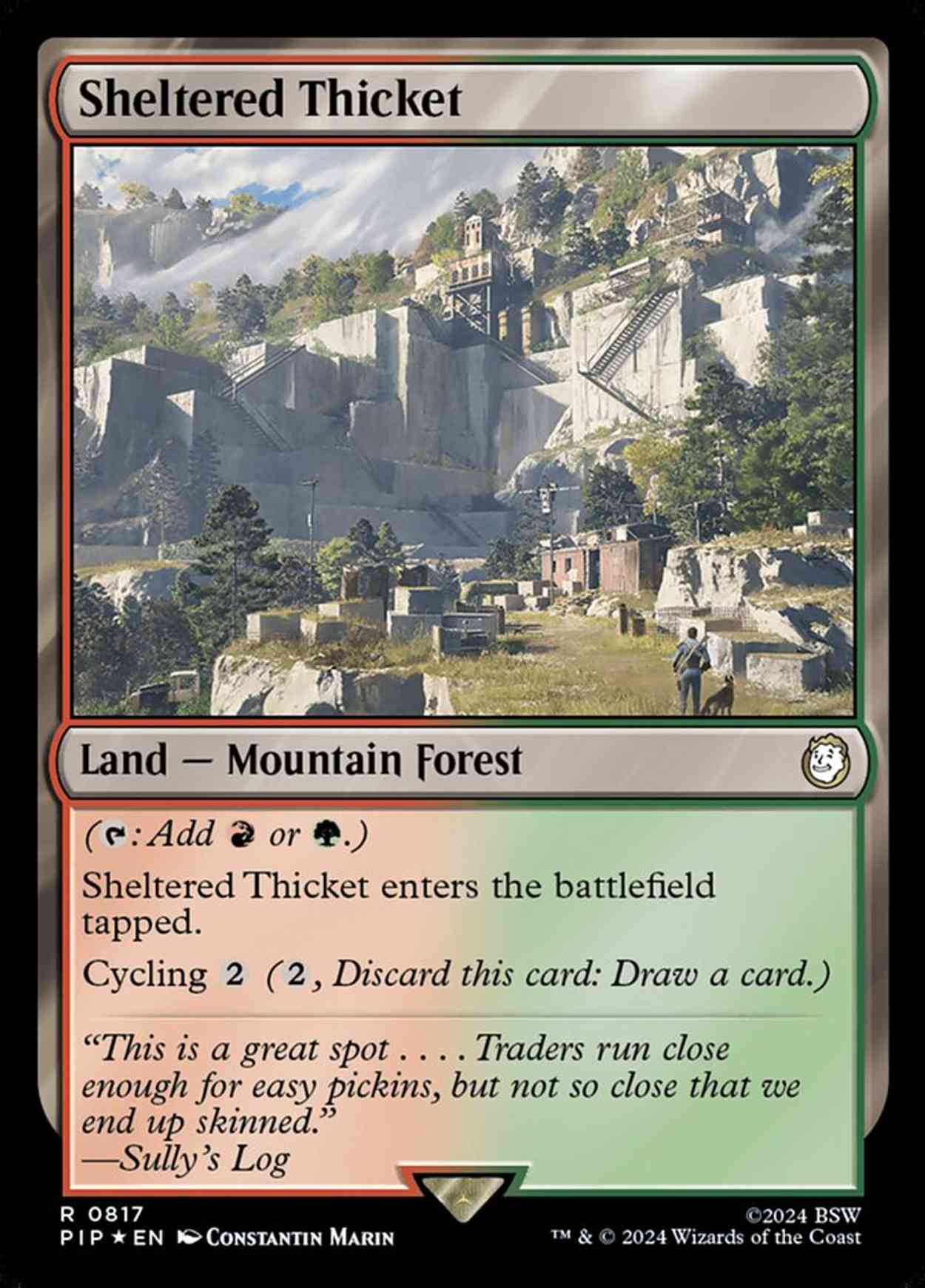 Sheltered Thicket (Surge Foil) magic card front