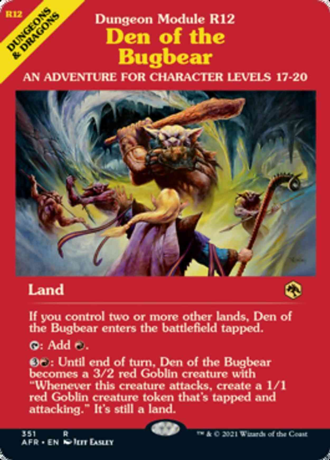 Den of the Bugbear (Dungeon Module) magic card front