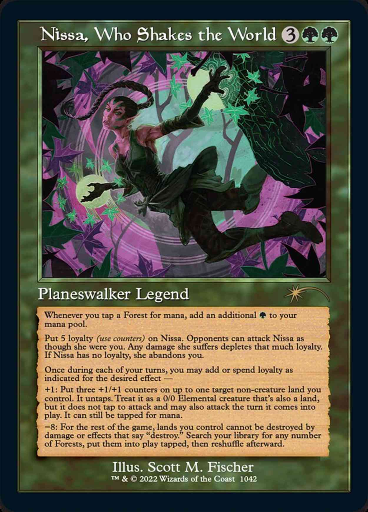 Nissa, Who Shakes the World (Retro Frame) magic card front