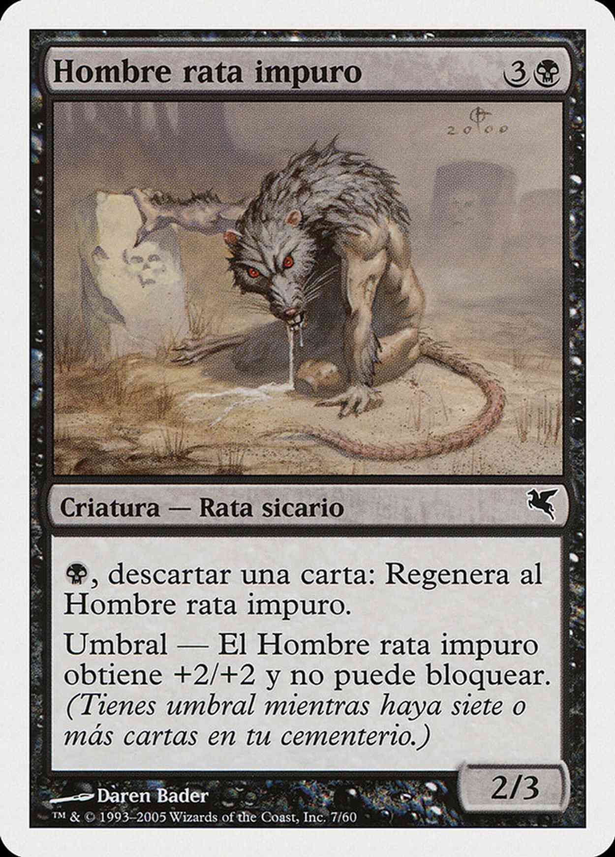 Dirty Wererat (Retro Frame) magic card front